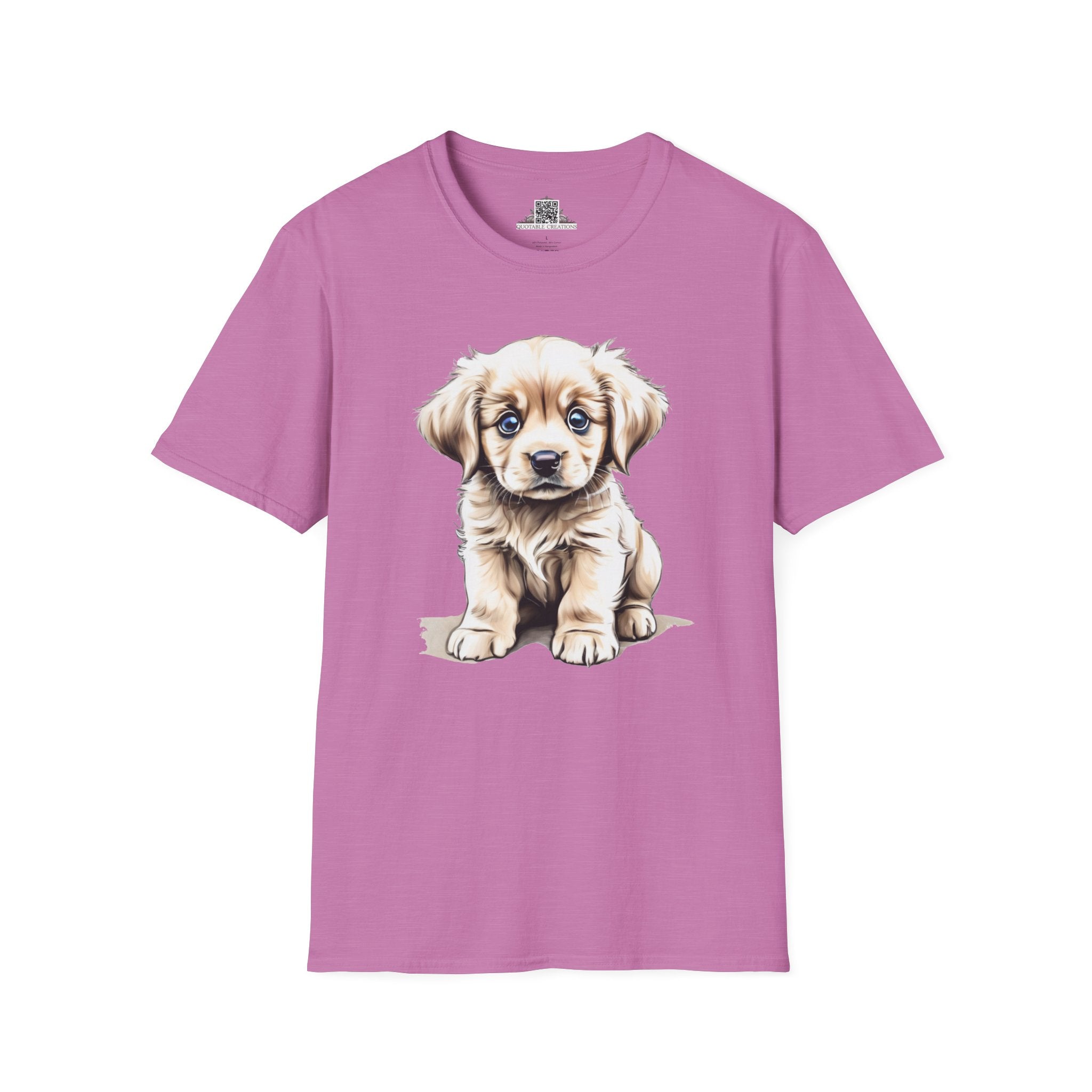 Printify T-Shirt S / Heather Radiant Orchid T-Shirt - Baby Puppy - Hyper Cute