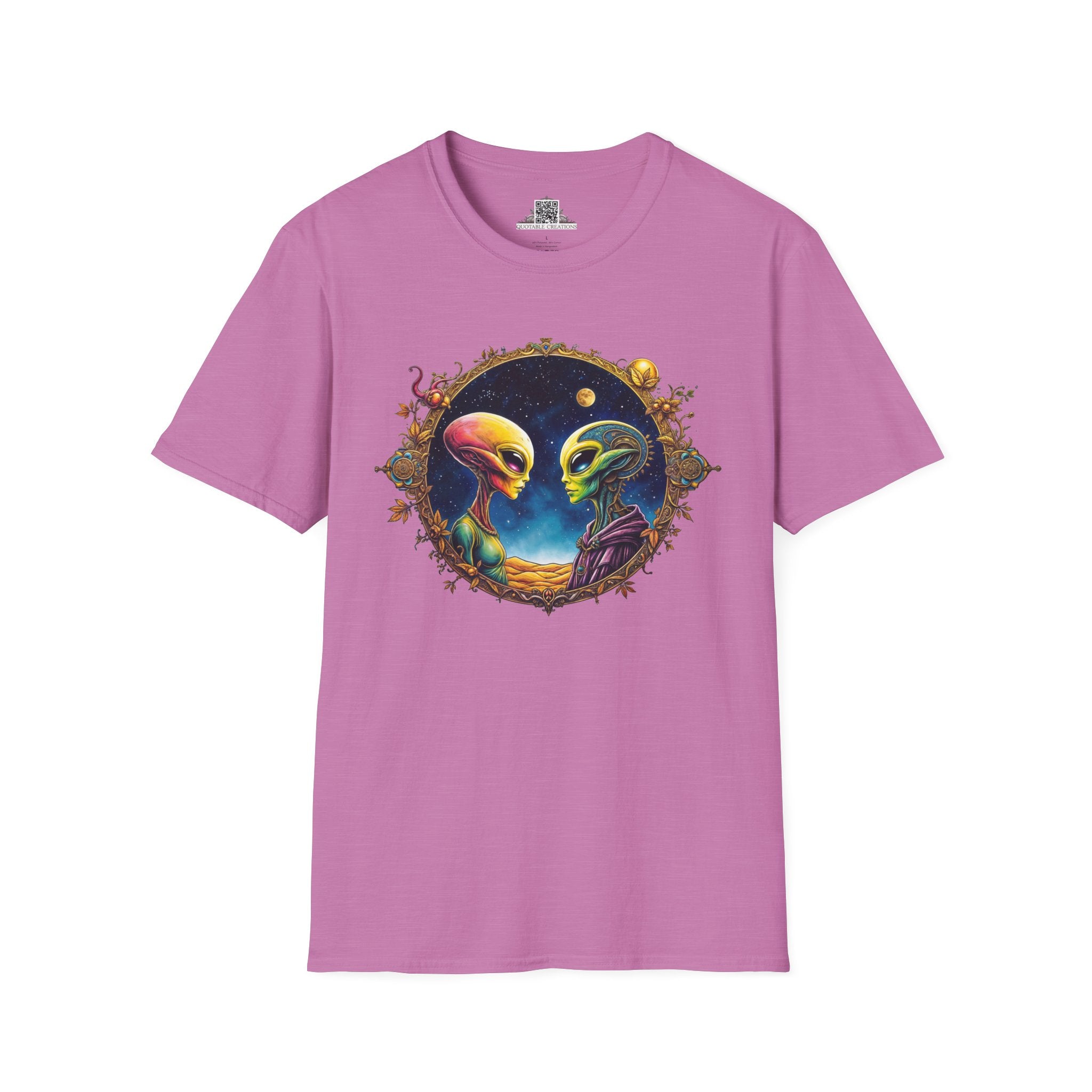 Printify T-Shirt S / Heather Radiant Orchid T-Shirt - We Are Not Alone - The Party Just Got Started! - Alien & Space