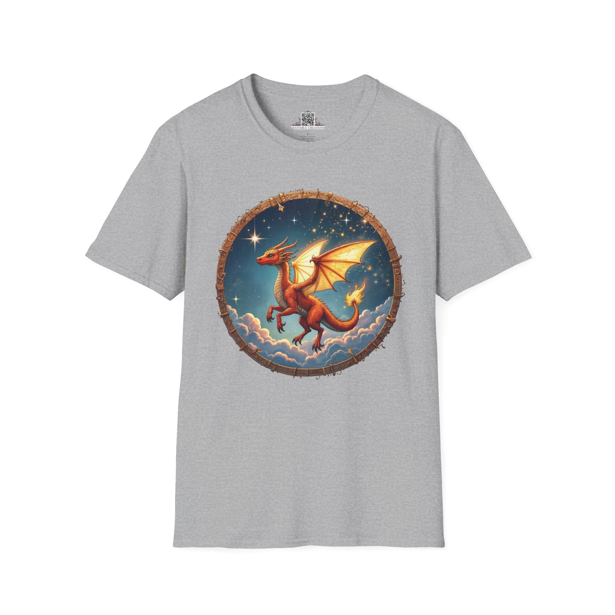 Printify T-Shirt S / Sport Grey Celestial Flame - Dragons & Magic T-Shirt