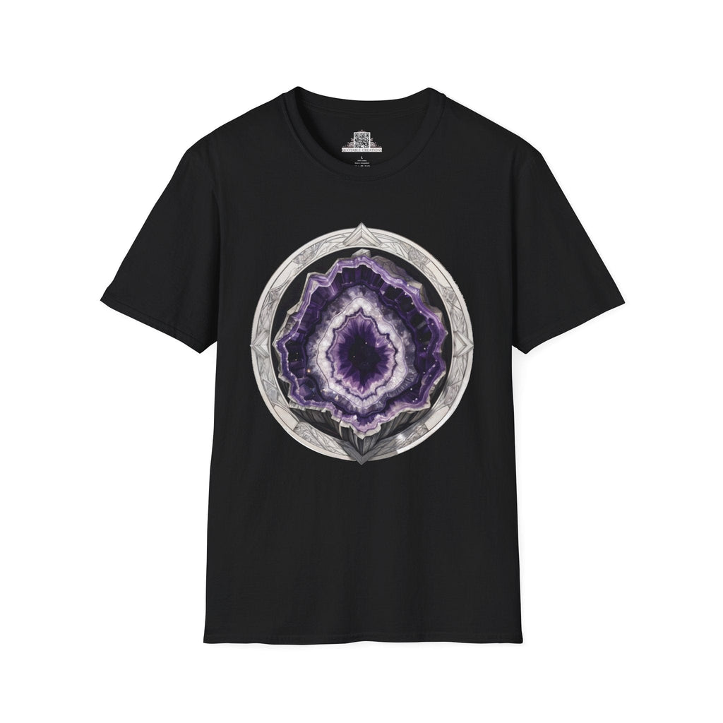 Printify T-Shirt XS / Black Amethyst Crystals Gemstones - T-Shirt