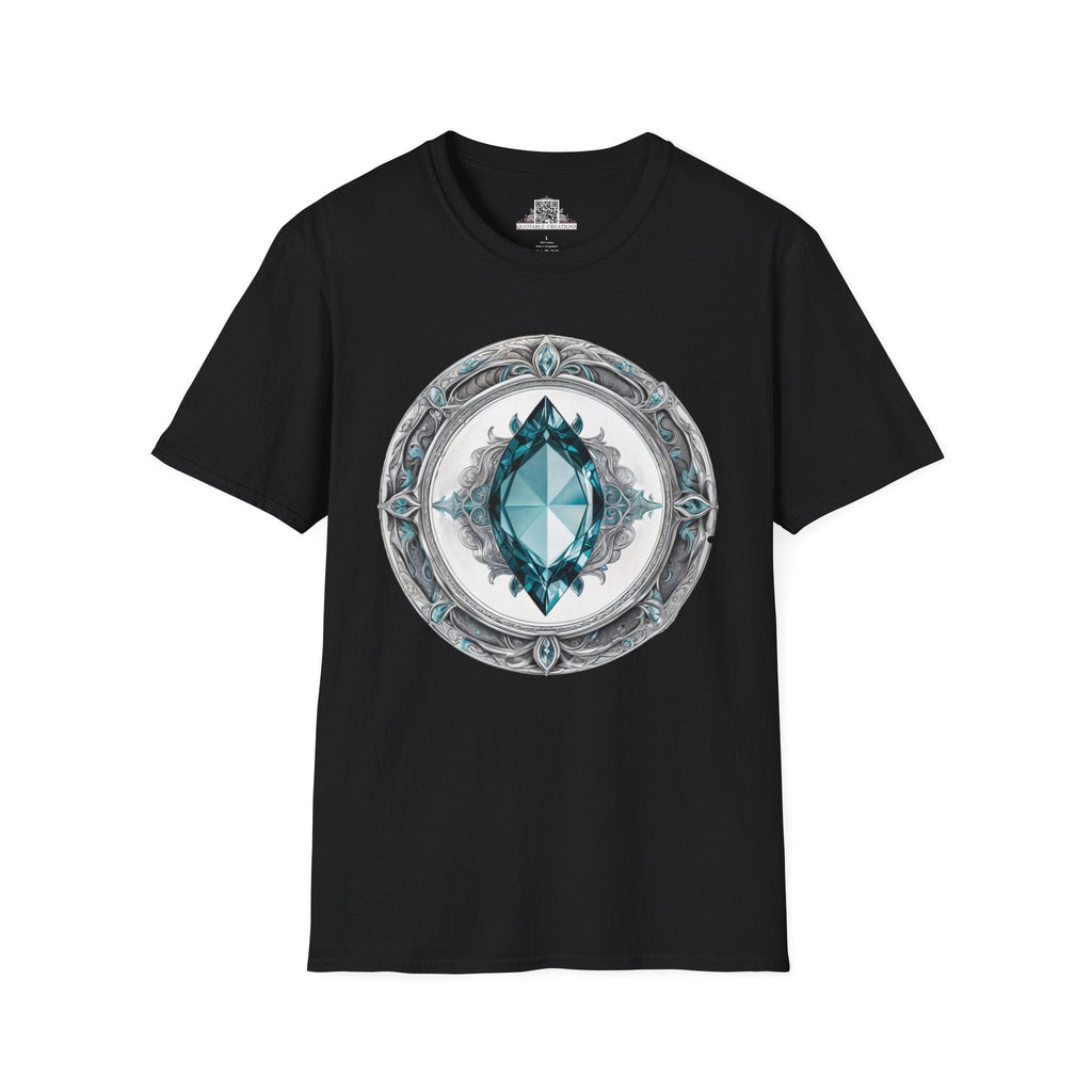 Printify T-Shirt XS / Black Aquamarine Crystals Gemstones - T-Shirt