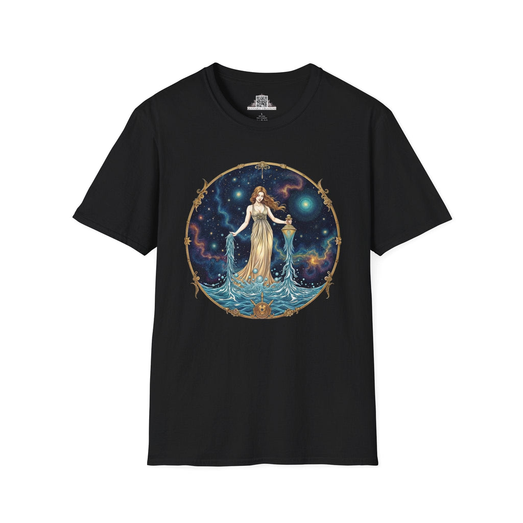 Printify T-Shirt XS / Black Aquarius Zodiac Astrology - T-Shirt