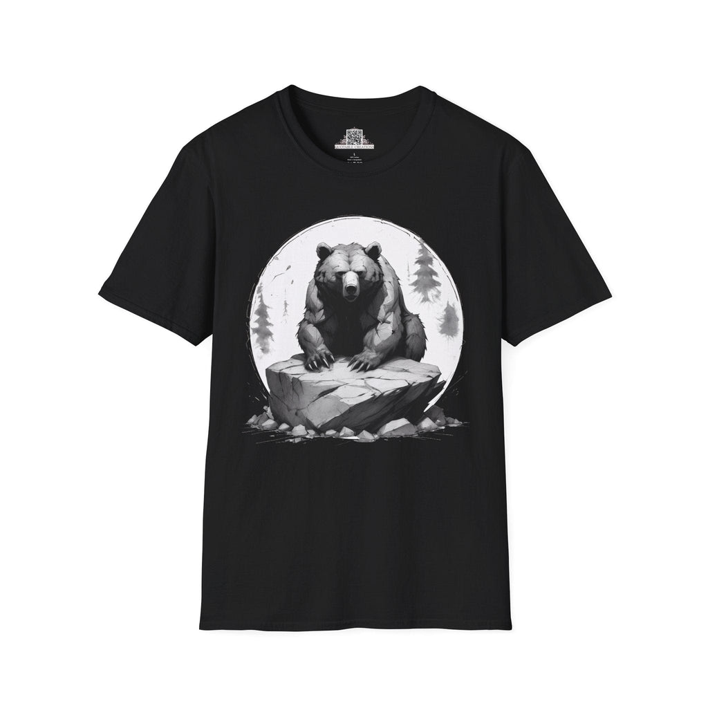 Printify T-Shirt XS / Black Bear Wild Motivation - Softstyle T-Shirt