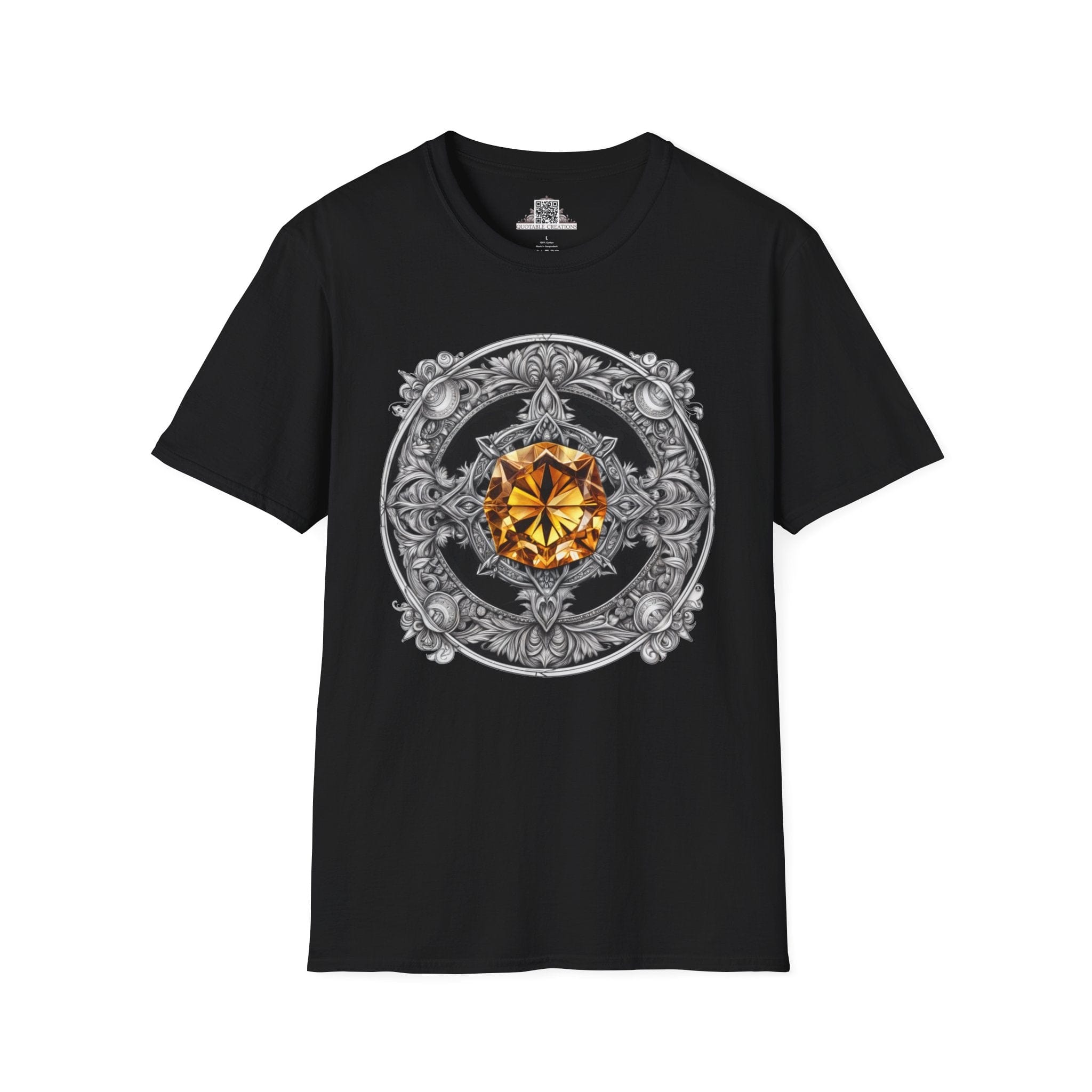 Printify T-Shirt XS / Black Citrine Crystals Gemstones Unisex T-Shirt