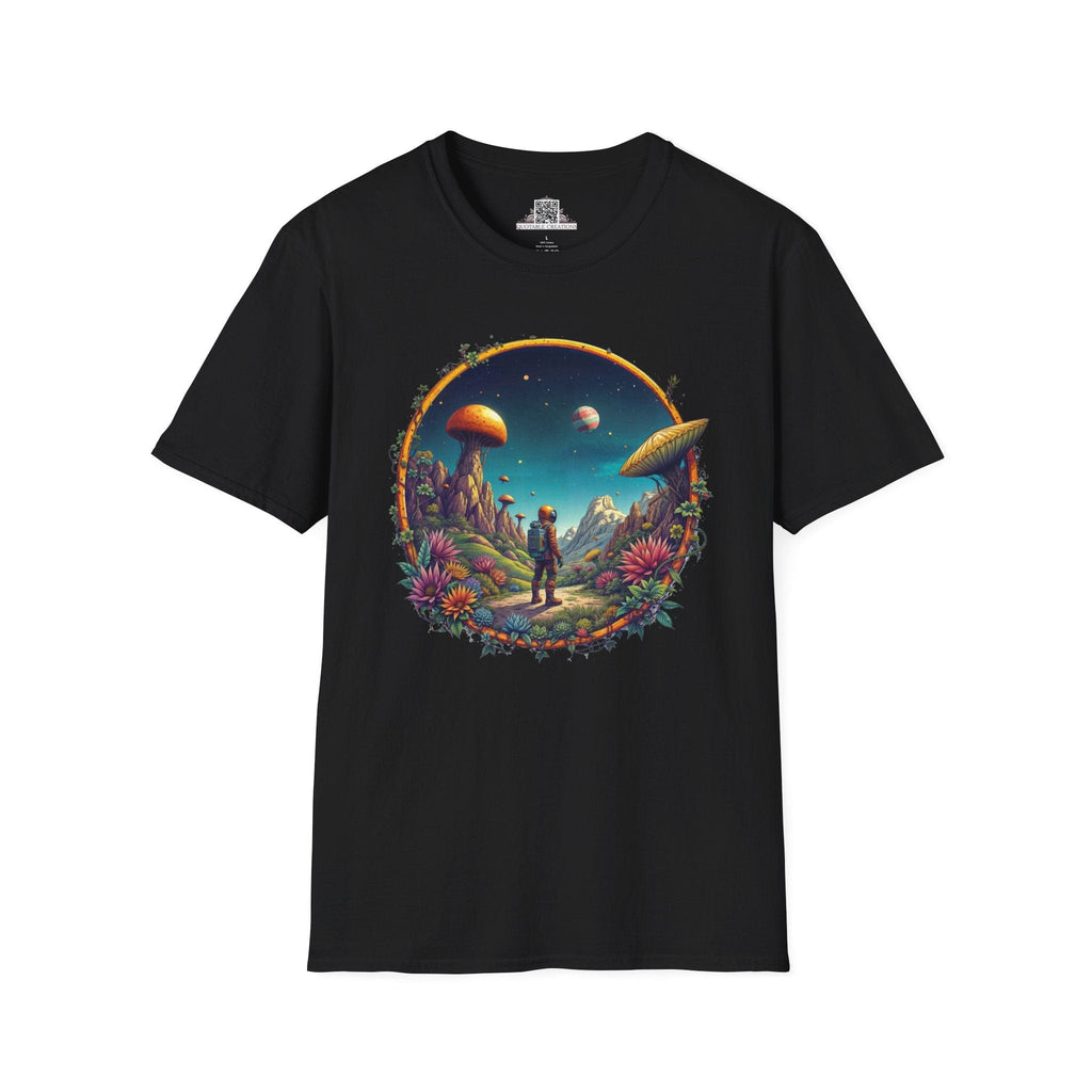 Printify T-Shirt XS / Black Cosmic Explorer UFO & Cosmic - T-Shirt