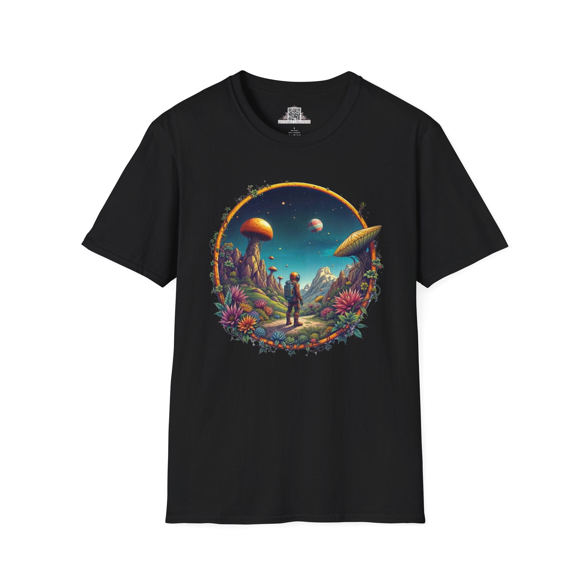 Printify T-Shirt XS / Black Cosmic Explorer UFO & Cosmic - T-Shirt