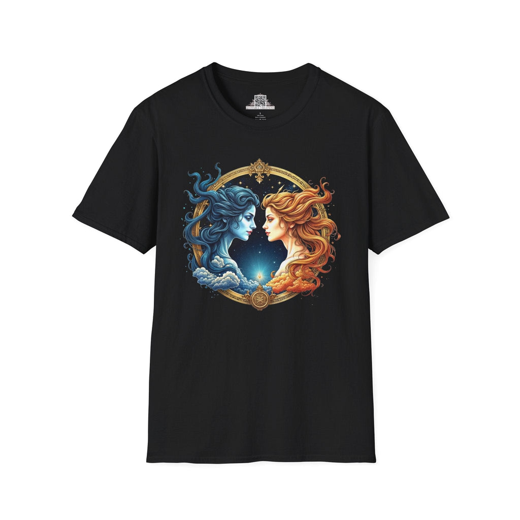 Printify T-Shirt XS / Black Gemini Zodiac Astrology - T-Shirt