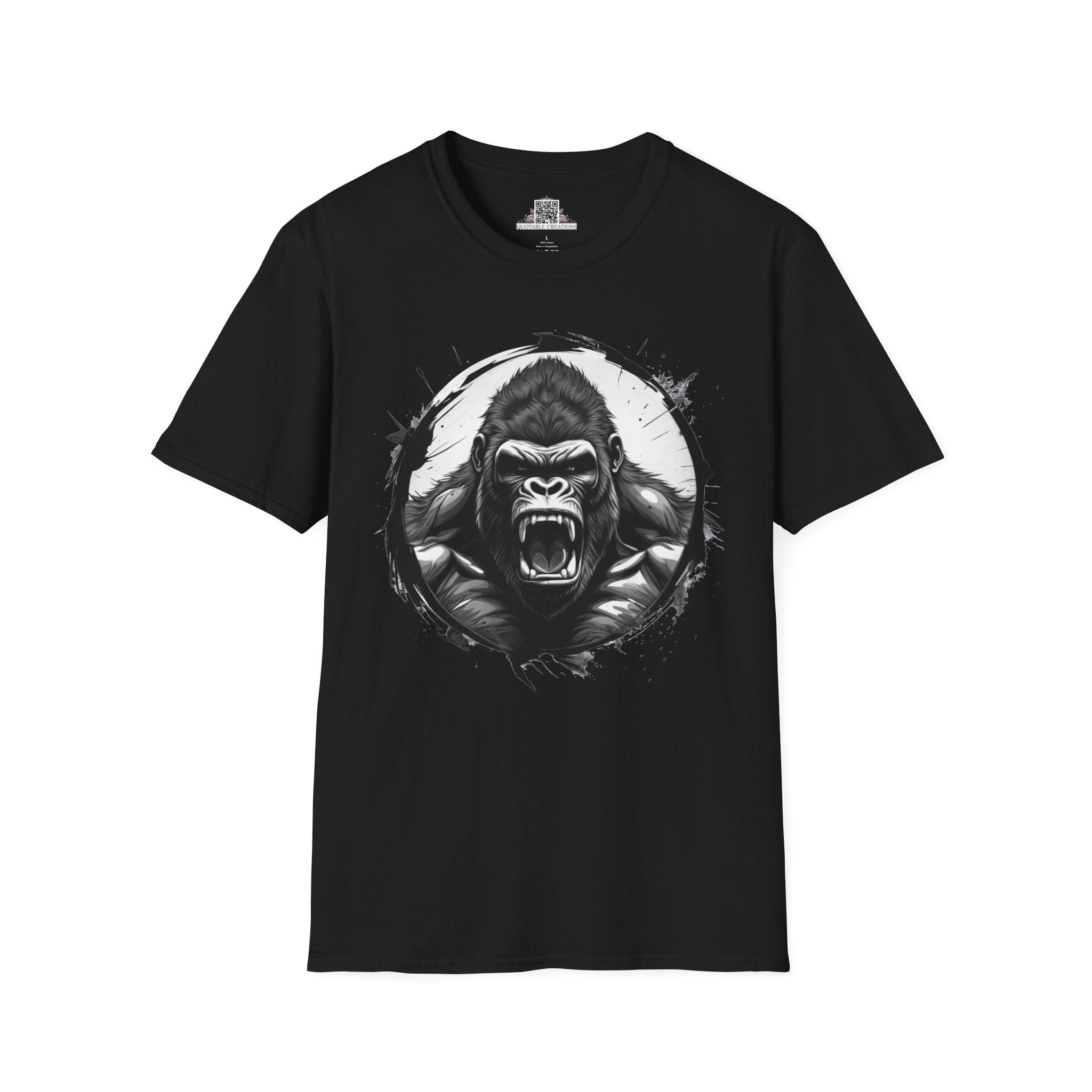 Printify T-Shirt XS / Black Gorilla Wild Motivation - T-Shirt