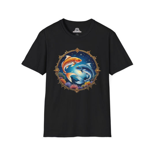 Printify T-Shirt XS / Black Pisces Zodiac Astrology - T-Shirt