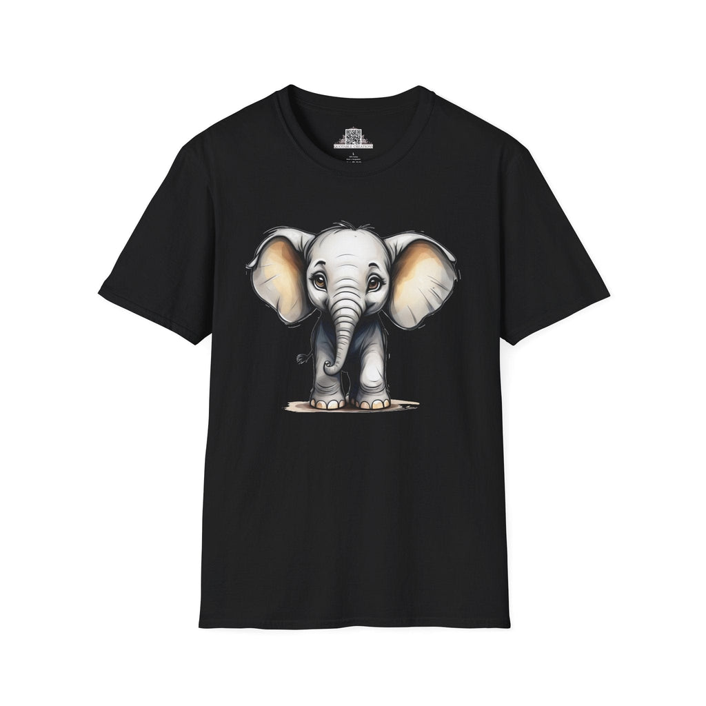 Printify T-Shirt XS / Black T-Shirt - Baby Elephant - Hyper Cute
