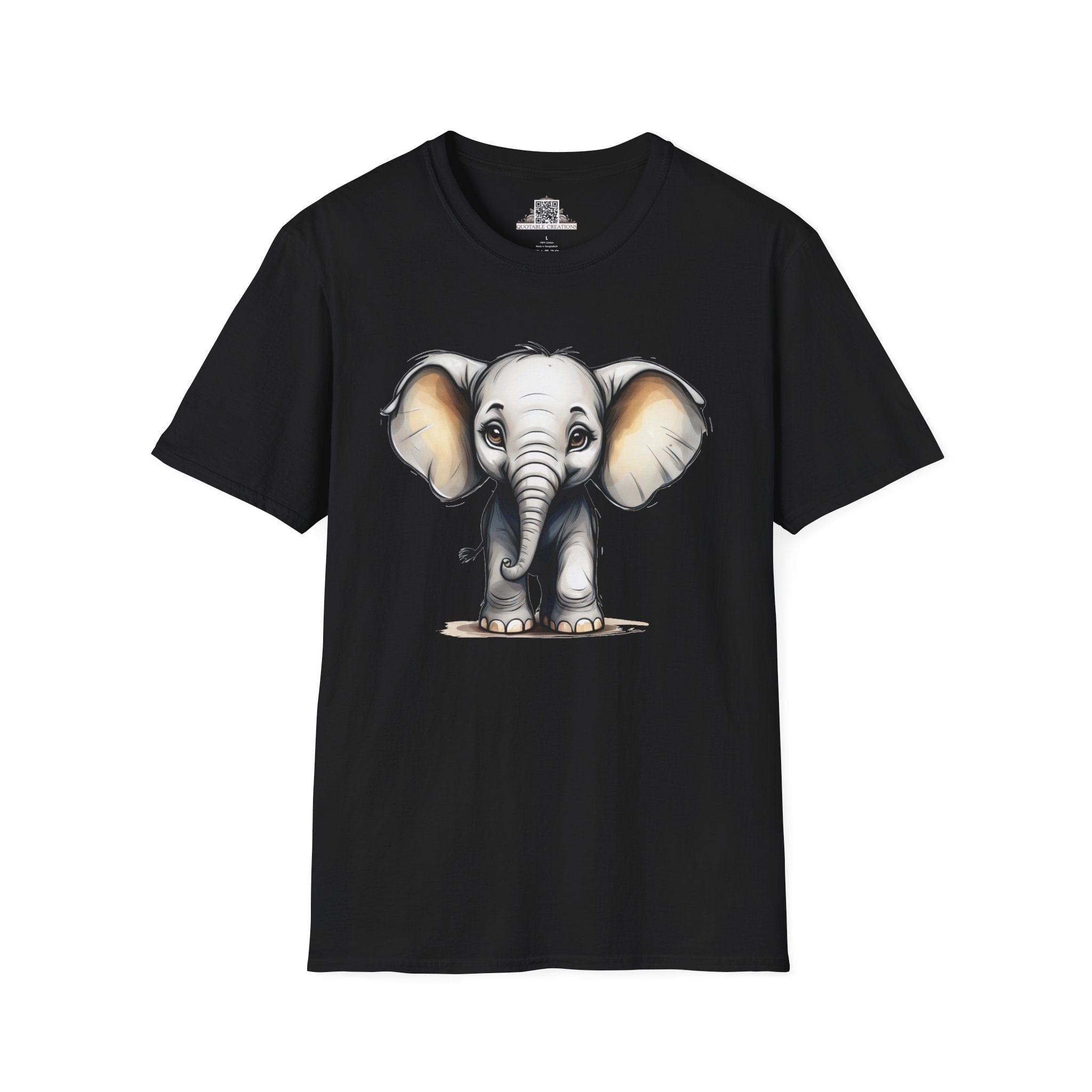 Printify T-Shirt XS / Black T-Shirt - Baby Elephant - Hyper Cute