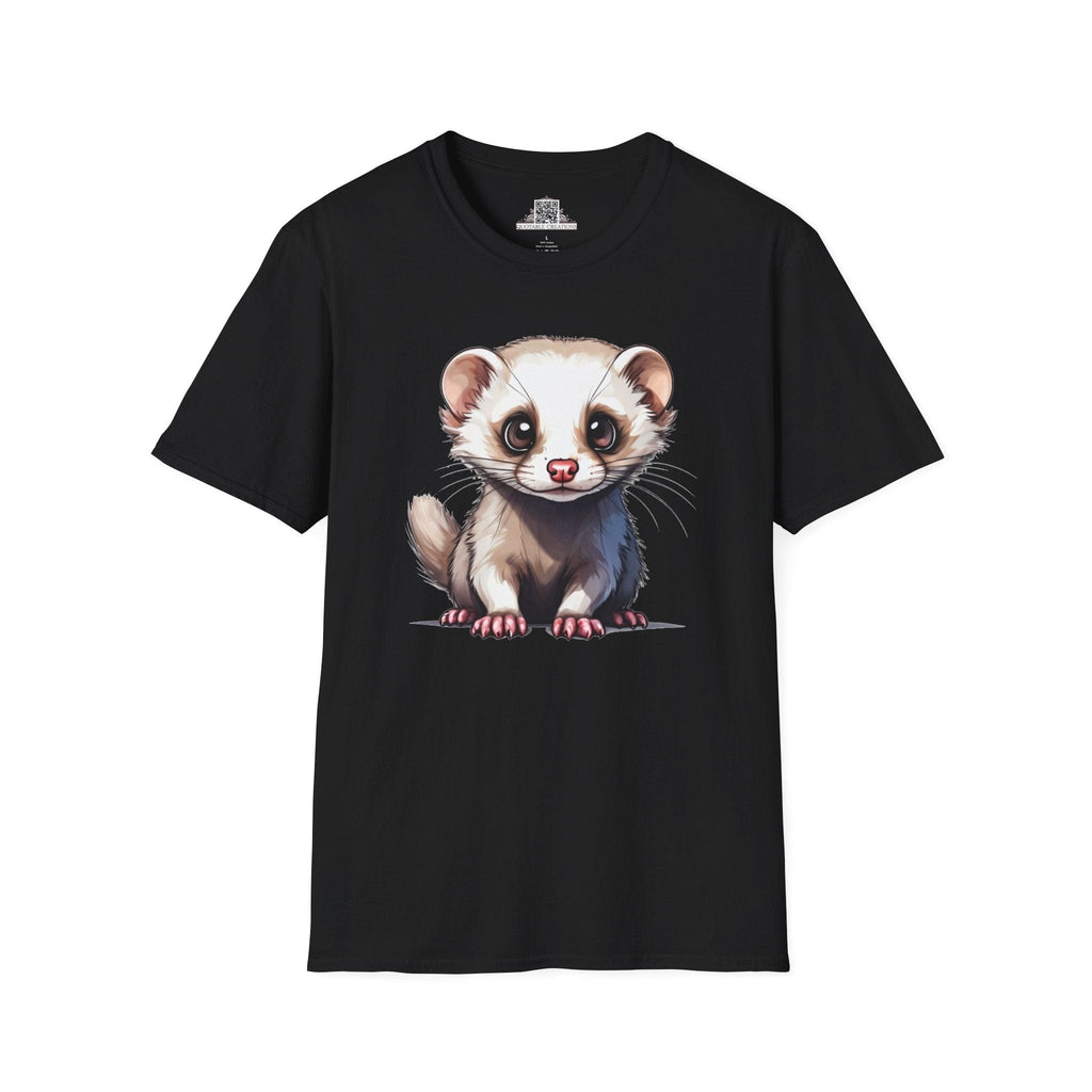 Printify T-Shirt XS / Black T-Shirt - Baby Ferret - Hyper Cute