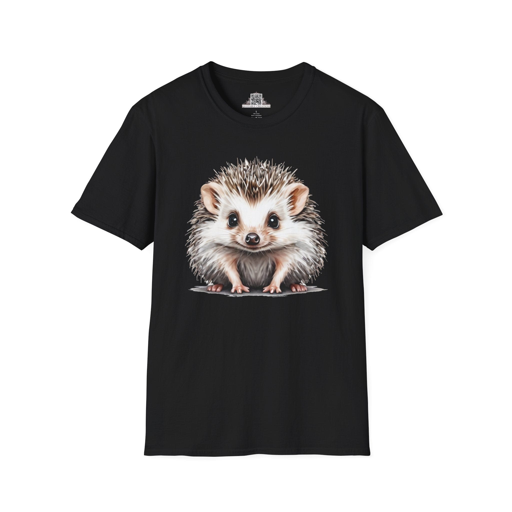 Printify T-Shirt XS / Black T-Shirt - Baby Hedgehog - Hyper Cute