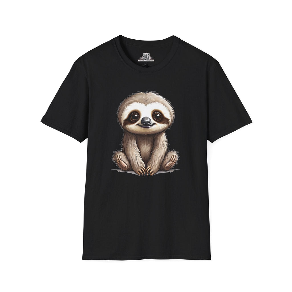 Printify T-Shirt XS / Black T-Shirt - Baby Sloth - Hyper Cute