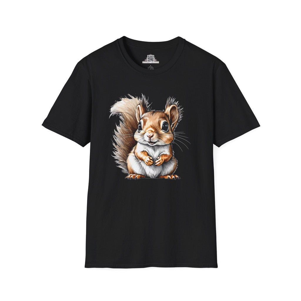 Printify T-Shirt XS / Black T-Shirt - Baby Squirrel - Hyper Cute
