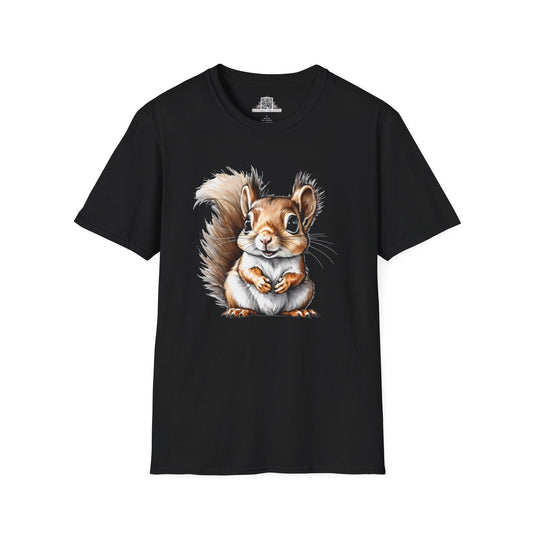 Printify T-Shirt XS / Black T-Shirt - Baby Squirrel - Hyper Cute