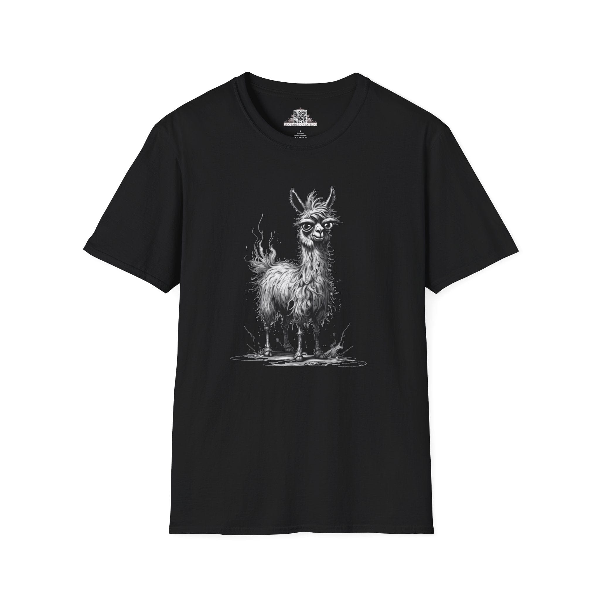 Printify T-Shirt XS / Black T-Shirt - I'm Fine Llama- Everything's Fine
