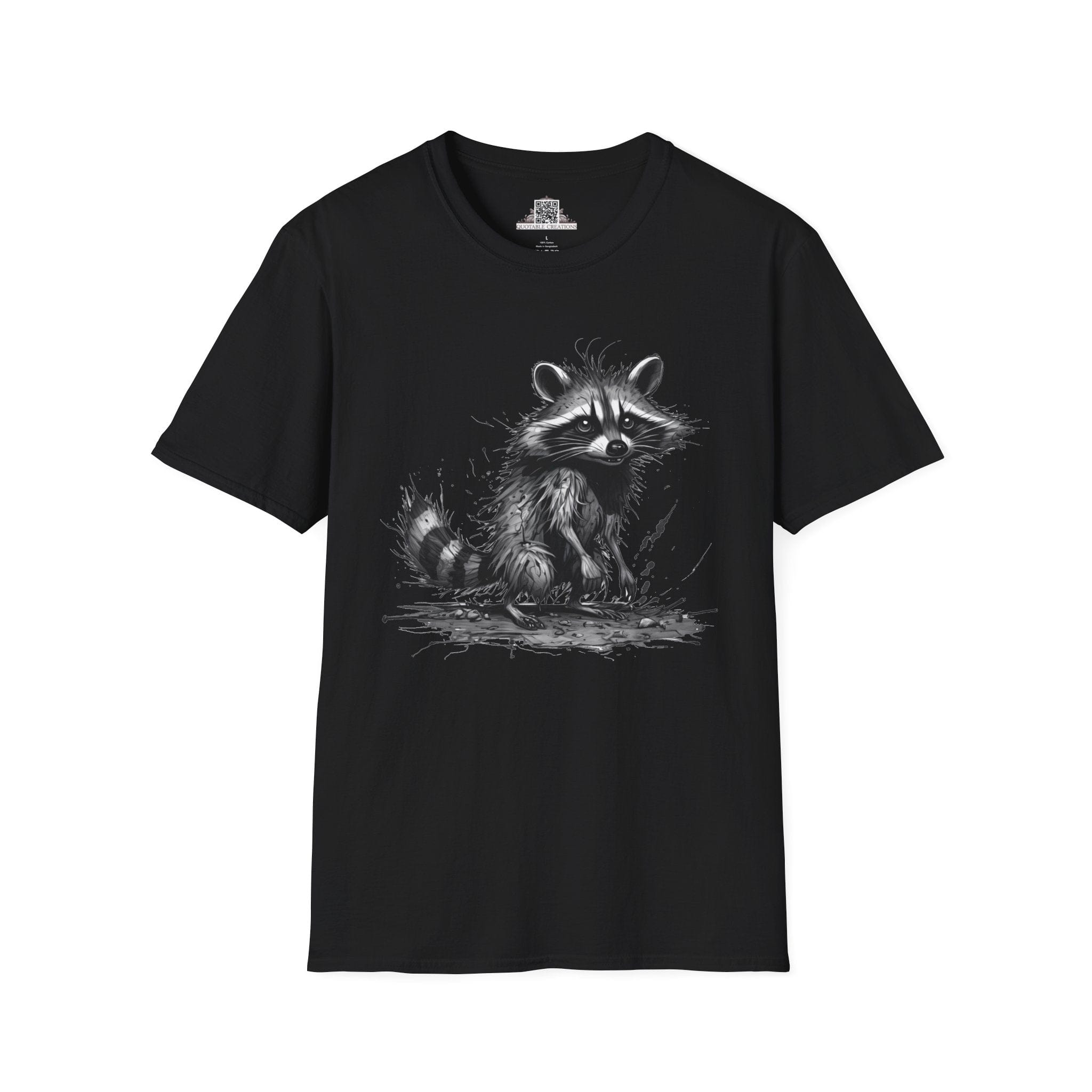 Printify T-Shirt XS / Black T-Shirt - I'm Fine Raccoon - Everything's Fine