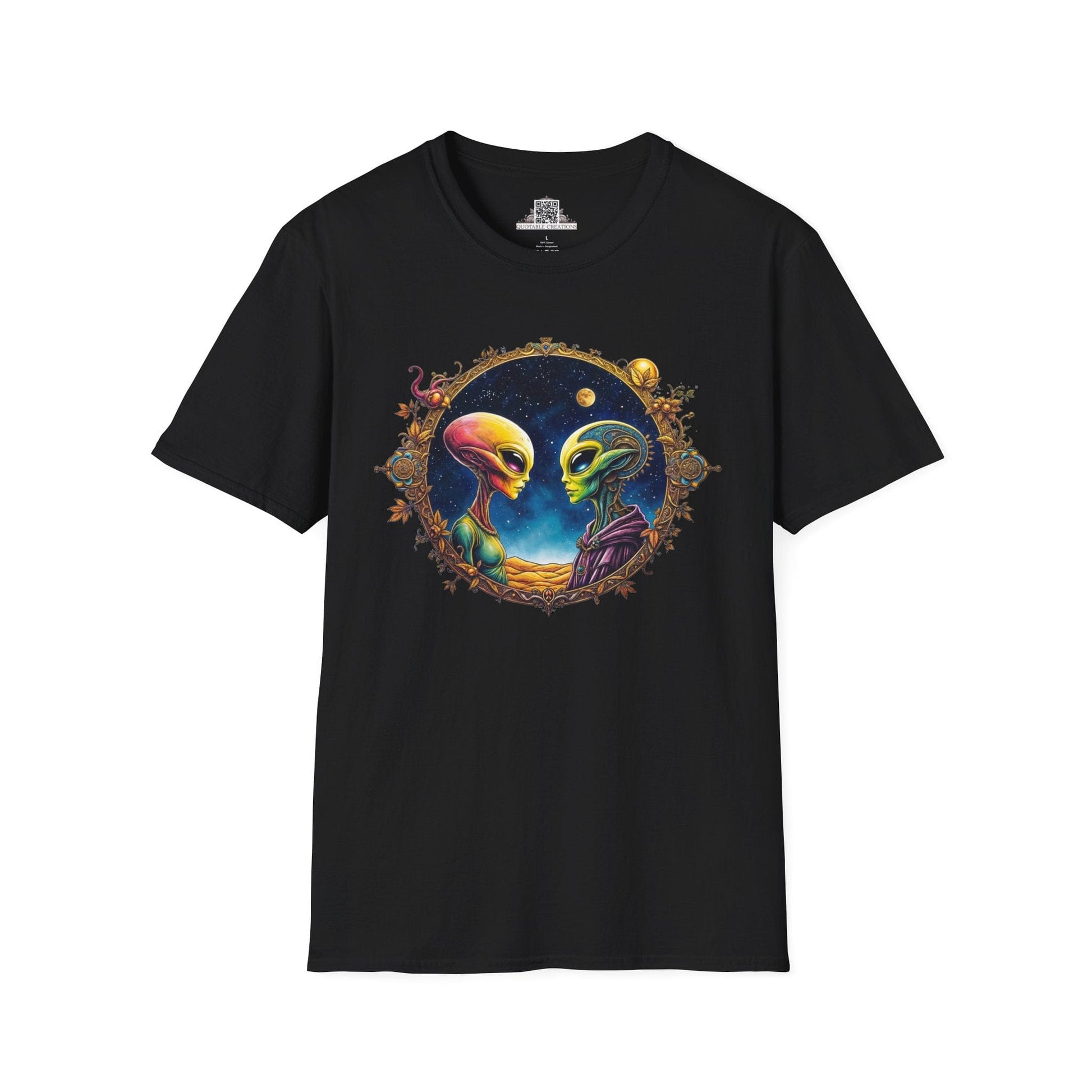 Printify T-Shirt XS / Black T-Shirt - We Are Not Alone - The Party Just Got Started! - Alien & Space