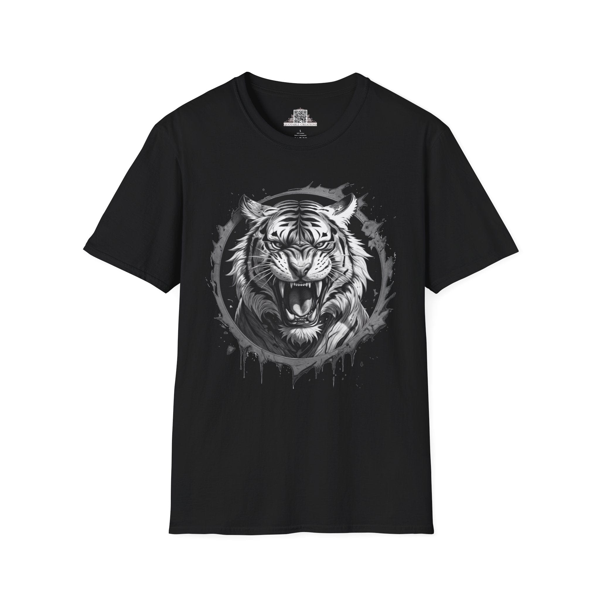 Printify T-Shirt XS / Black Tiger Wild Motivation - T-Shirt