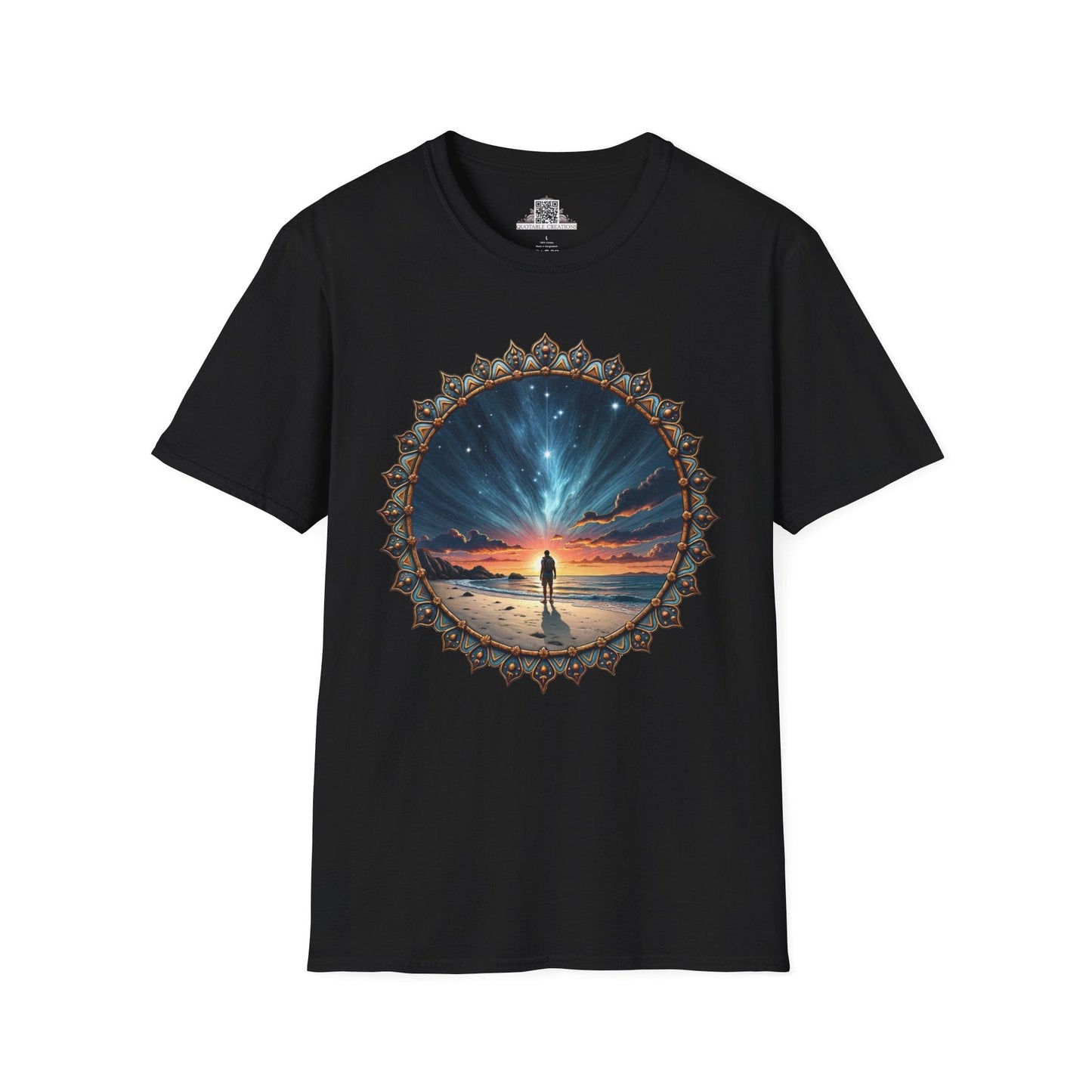 Printify T-Shirt XS / Black We Are Not Alone UFO & Cosmic - T-Shirt