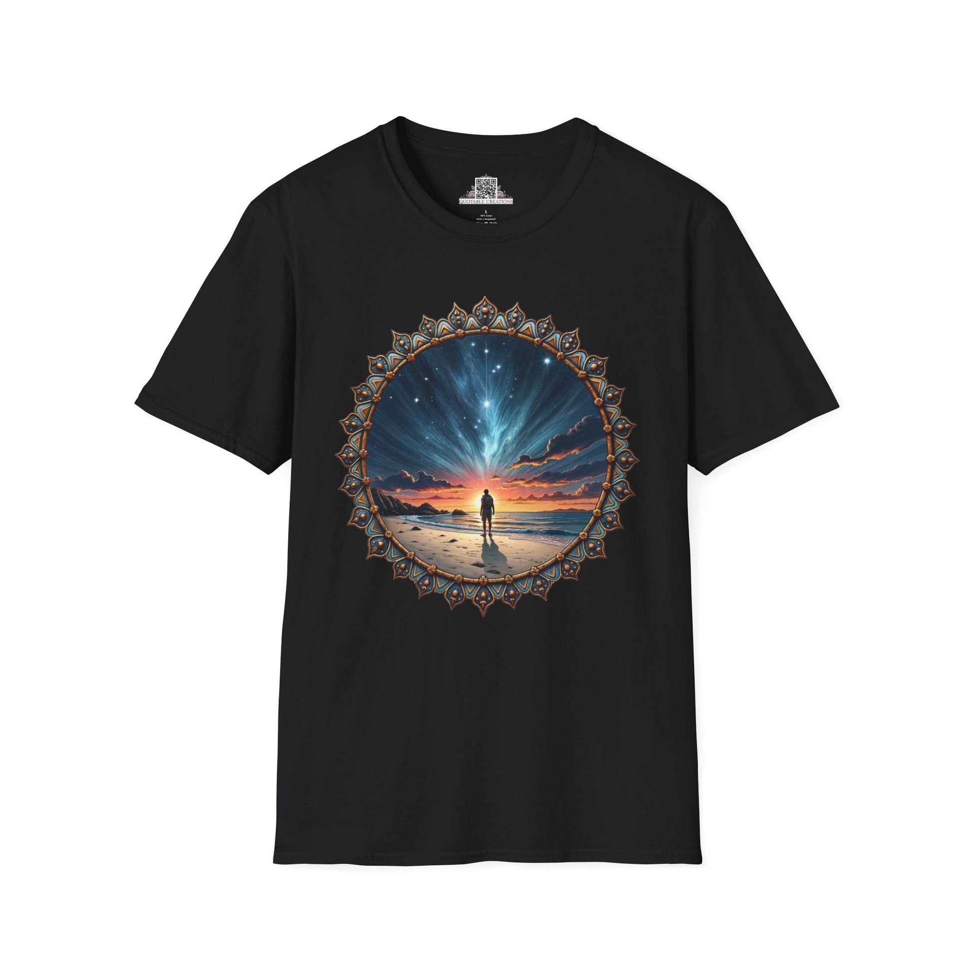 Printify T-Shirt XS / Black We Are Not Alone UFO & Cosmic - T-Shirt