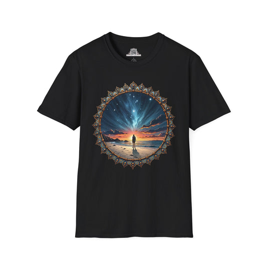 Printify T-Shirt XS / Black We Are Not Alone UFO & Cosmic - T-Shirt