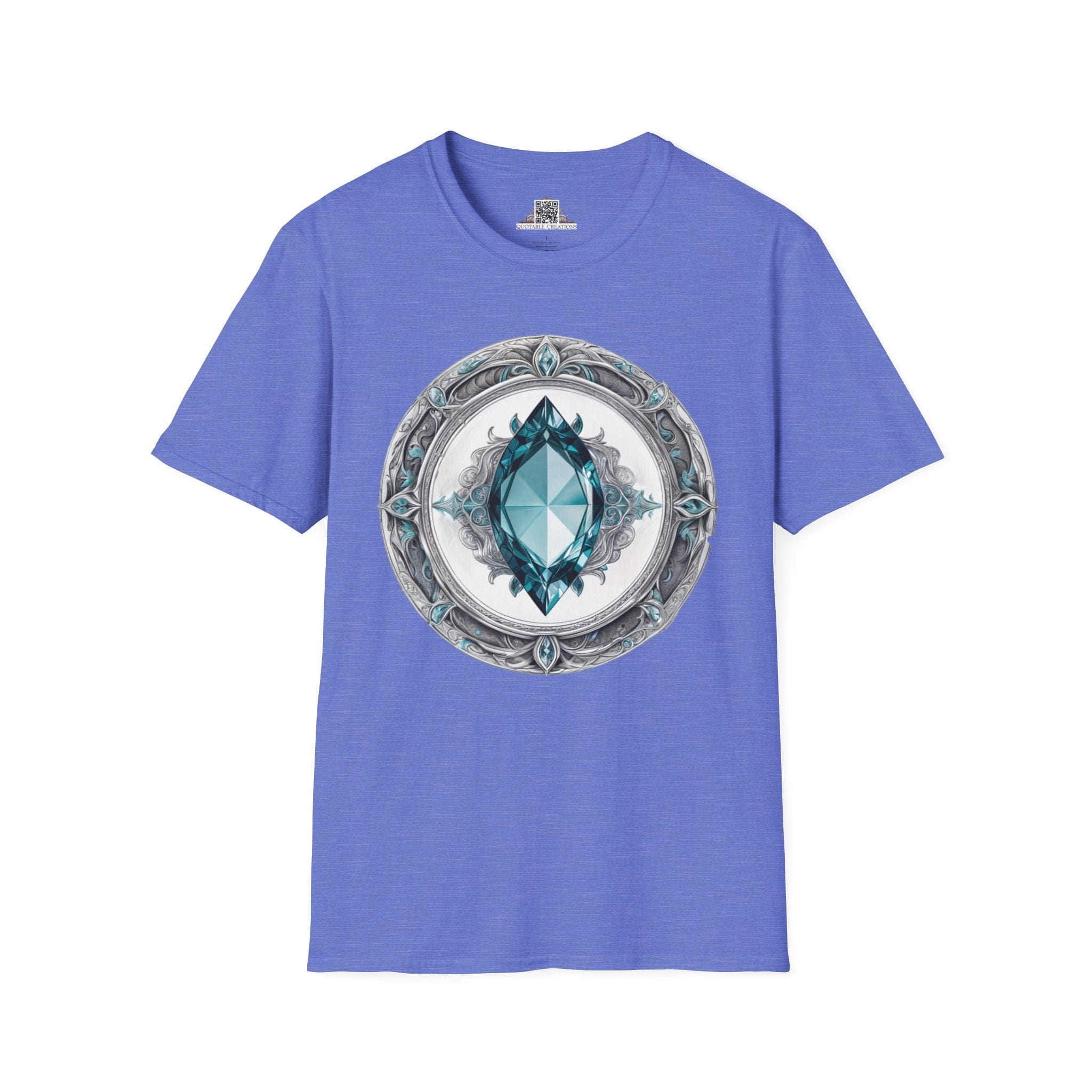 Printify T-Shirt XS / Heather Royal Aquamarine Crystals Gemstones - T-Shirt