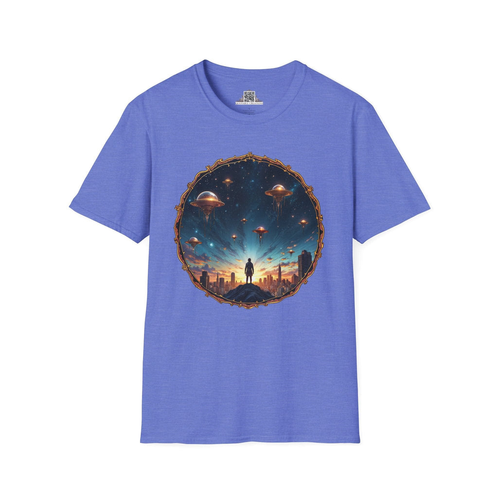 Printify T-Shirt XS / Heather Royal Galactic Connections UFO & Cosmic - T-Shirt