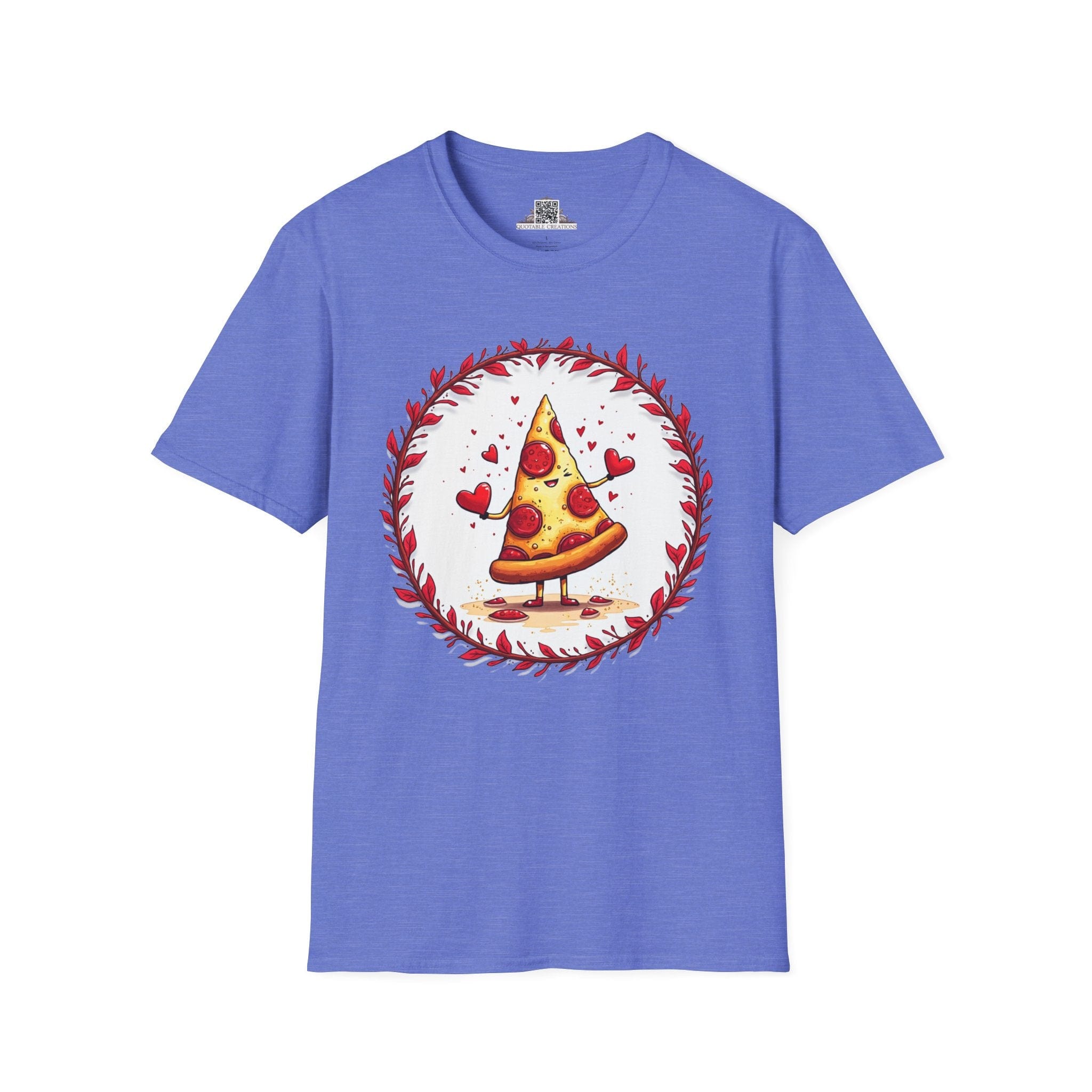 Printify T-Shirt XS / Heather Royal Love at First Bite Pizza - Love & Fun T-Shirt