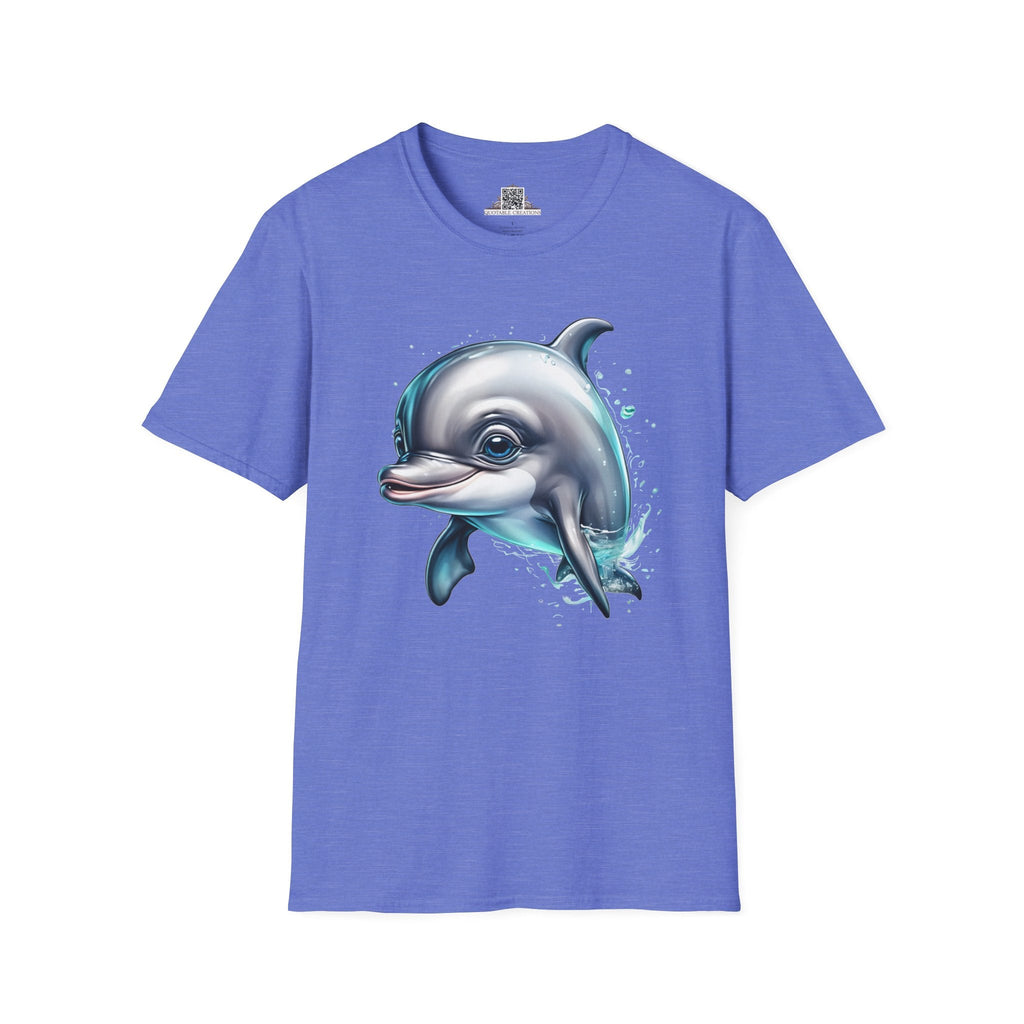 Printify T-Shirt XS / Heather Royal T-Shirt - Baby Dolphin - Hyper Cute