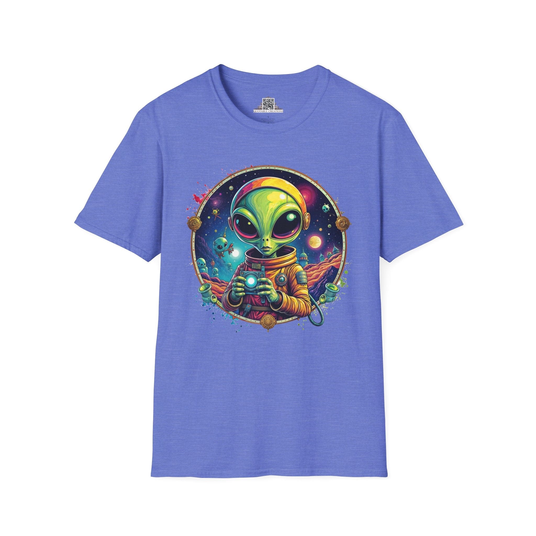 Printify T-Shirt XS / Heather Royal T-Shirt - Take Me to Your Leader… After a Quick Selfie! - Alien & Space