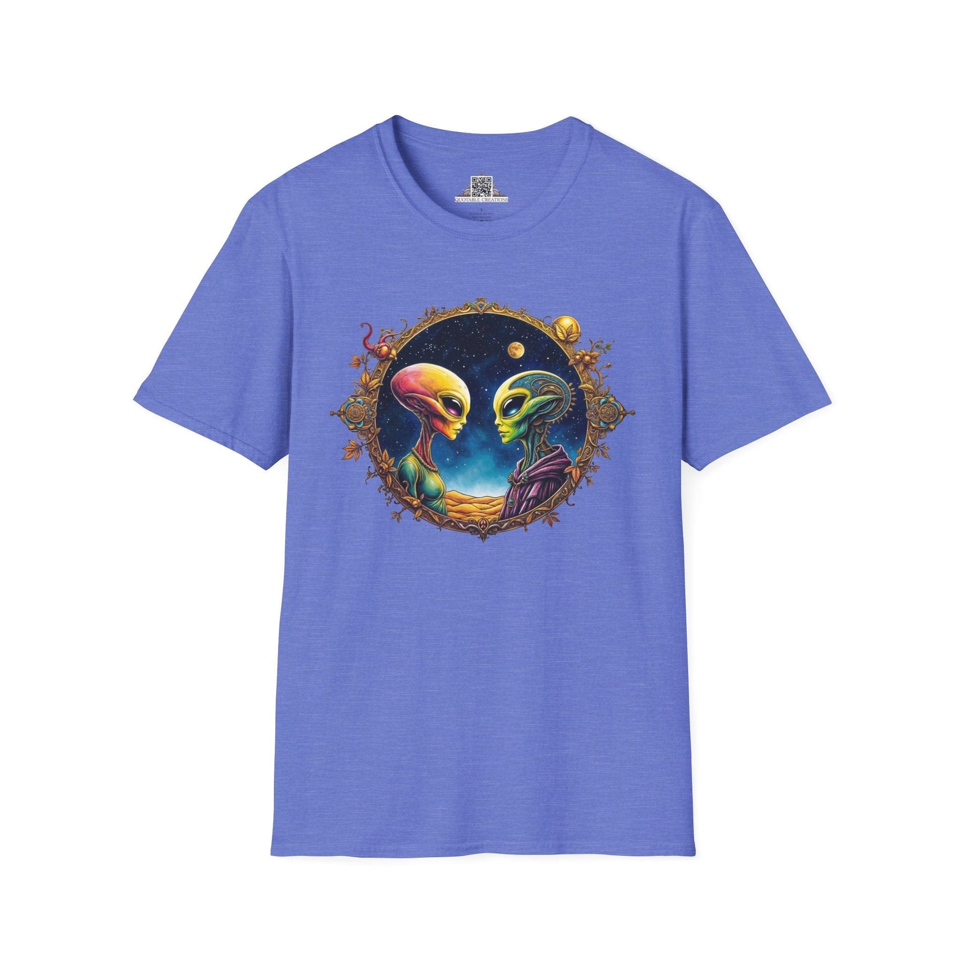 Printify T-Shirt XS / Heather Royal T-Shirt - We Are Not Alone - The Party Just Got Started! - Alien & Space