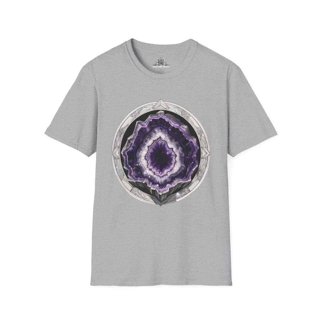 Printify T-Shirt XS / Sport Grey Amethyst Crystals Gemstones - T-Shirt