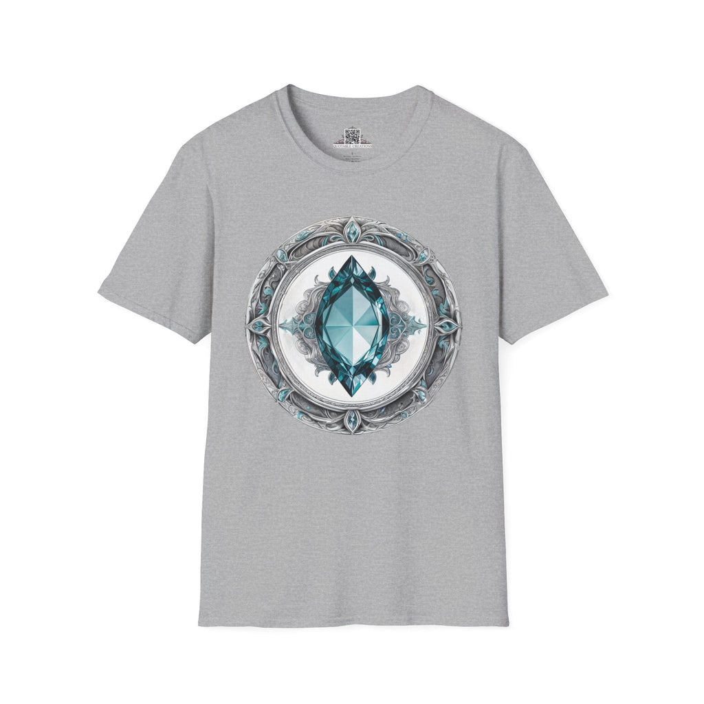 Printify T-Shirt XS / Sport Grey Aquamarine Crystals Gemstones - T-Shirt