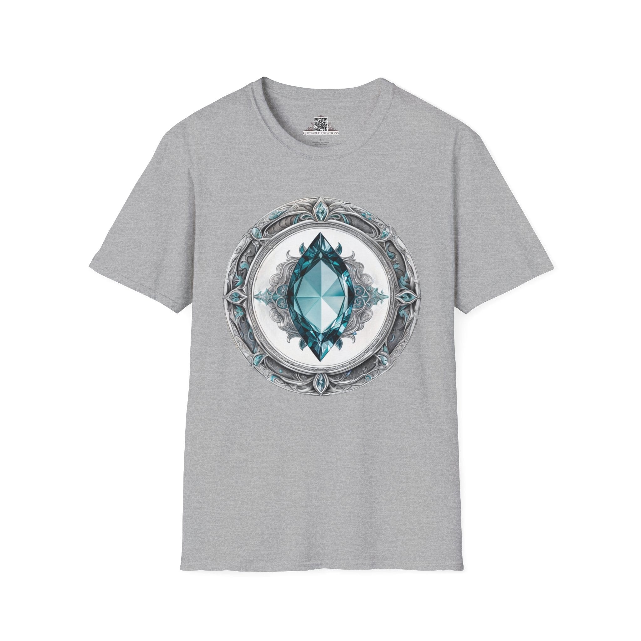 Printify T-Shirt XS / Sport Grey Aquamarine Crystals Gemstones - T-Shirt