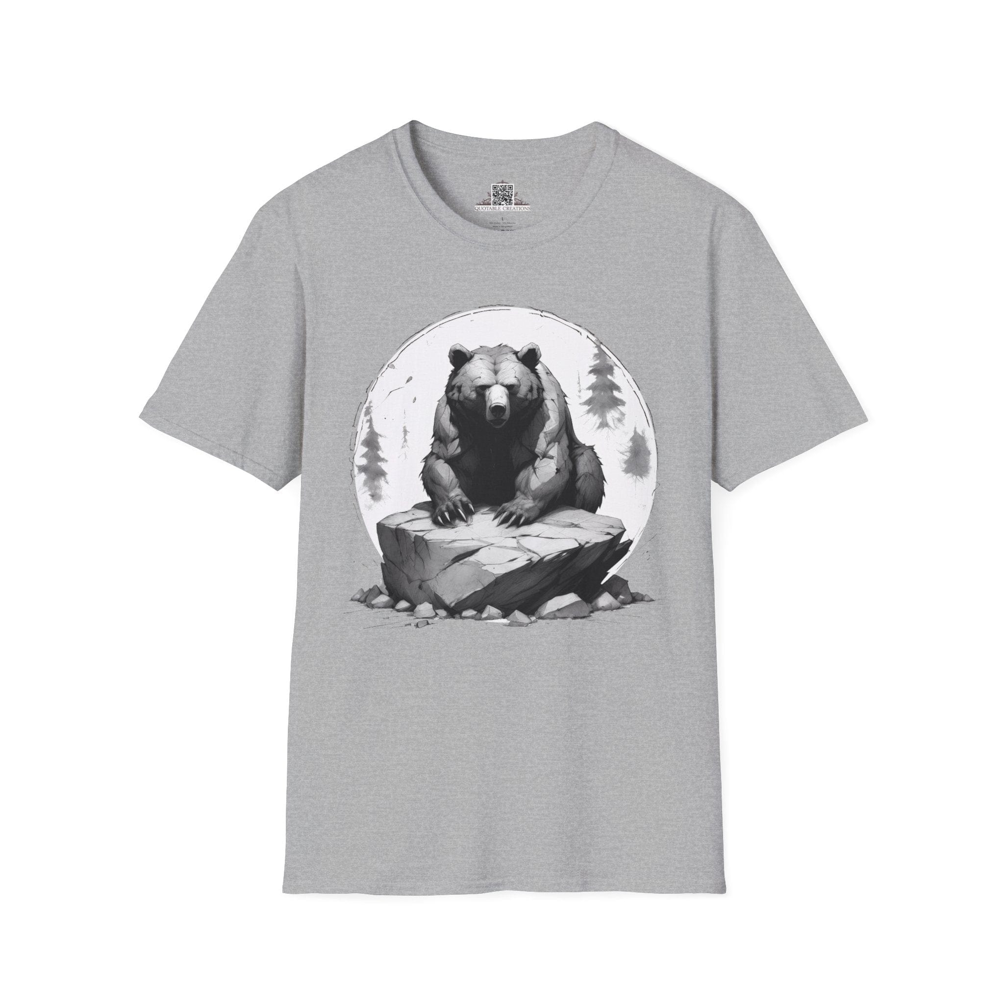 Printify T-Shirt XS / Sport Grey Bear Wild Motivation - Softstyle T-Shirt