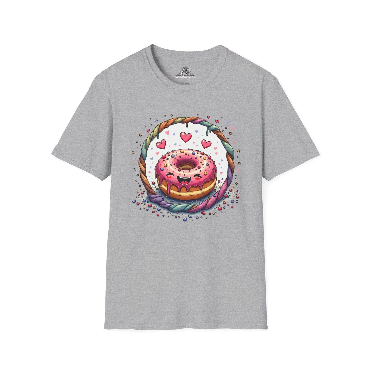 Printify T-Shirt XS / Sport Grey Donut Worry - Love & Fun T-Shirt