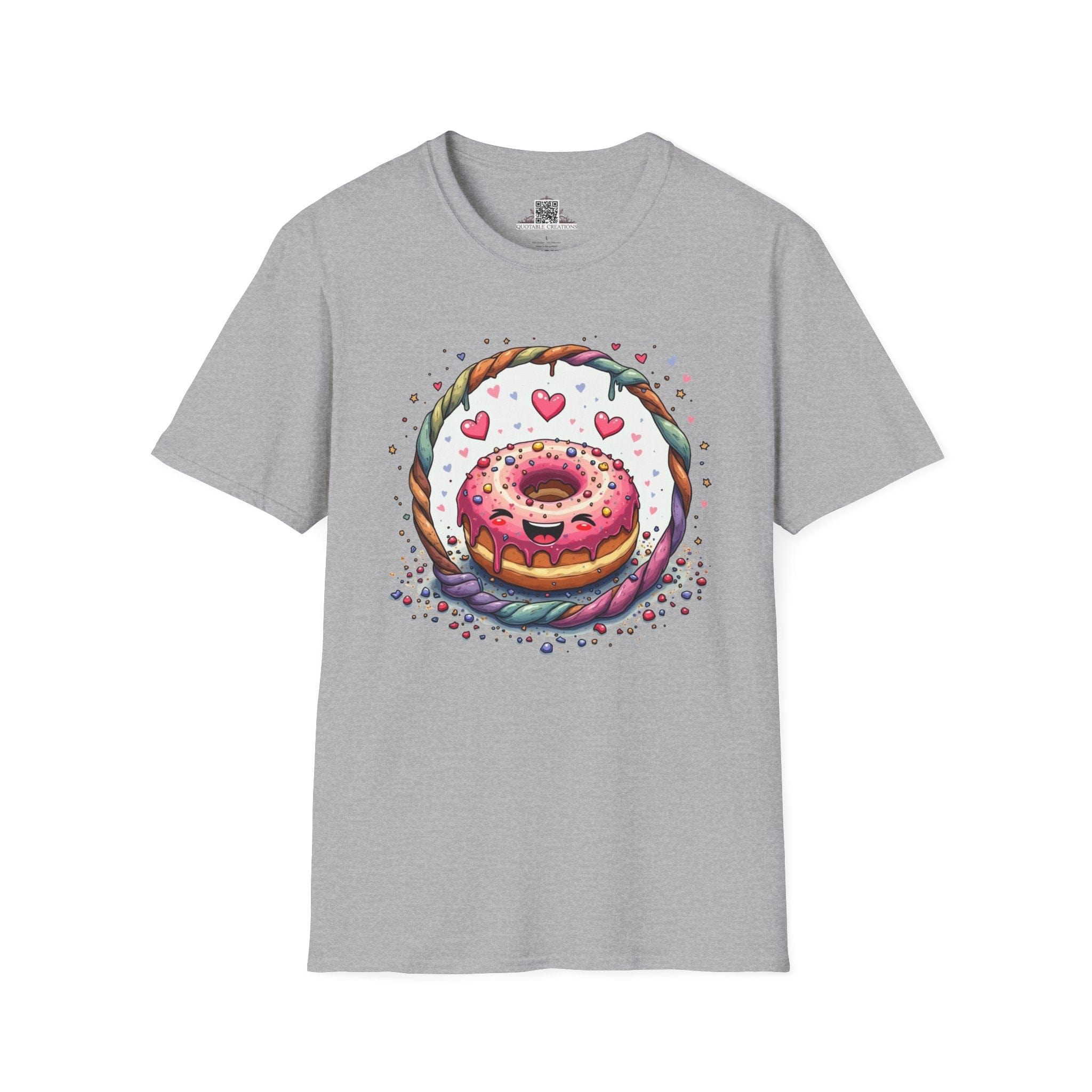 Printify T-Shirt XS / Sport Grey Donut Worry - Love & Fun T-Shirt
