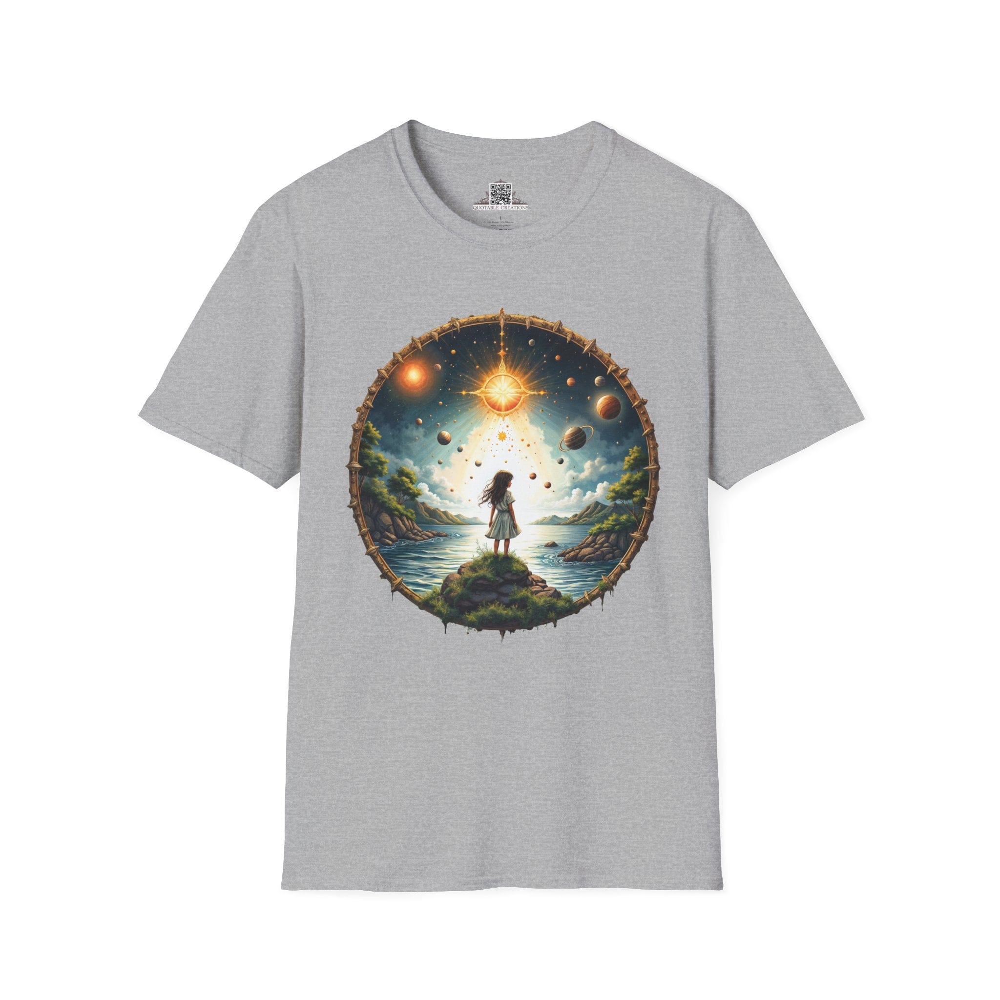 Printify T-Shirt XS / Sport Grey Exploring the Final Frontier UFO & Cosmic - T-Shirt