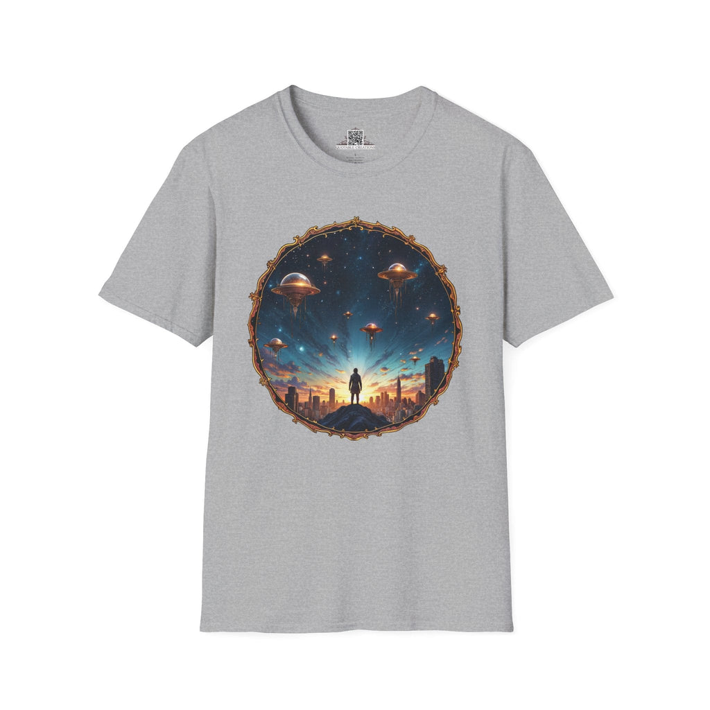 Printify T-Shirt XS / Sport Grey Galactic Connections UFO & Cosmic - T-Shirt