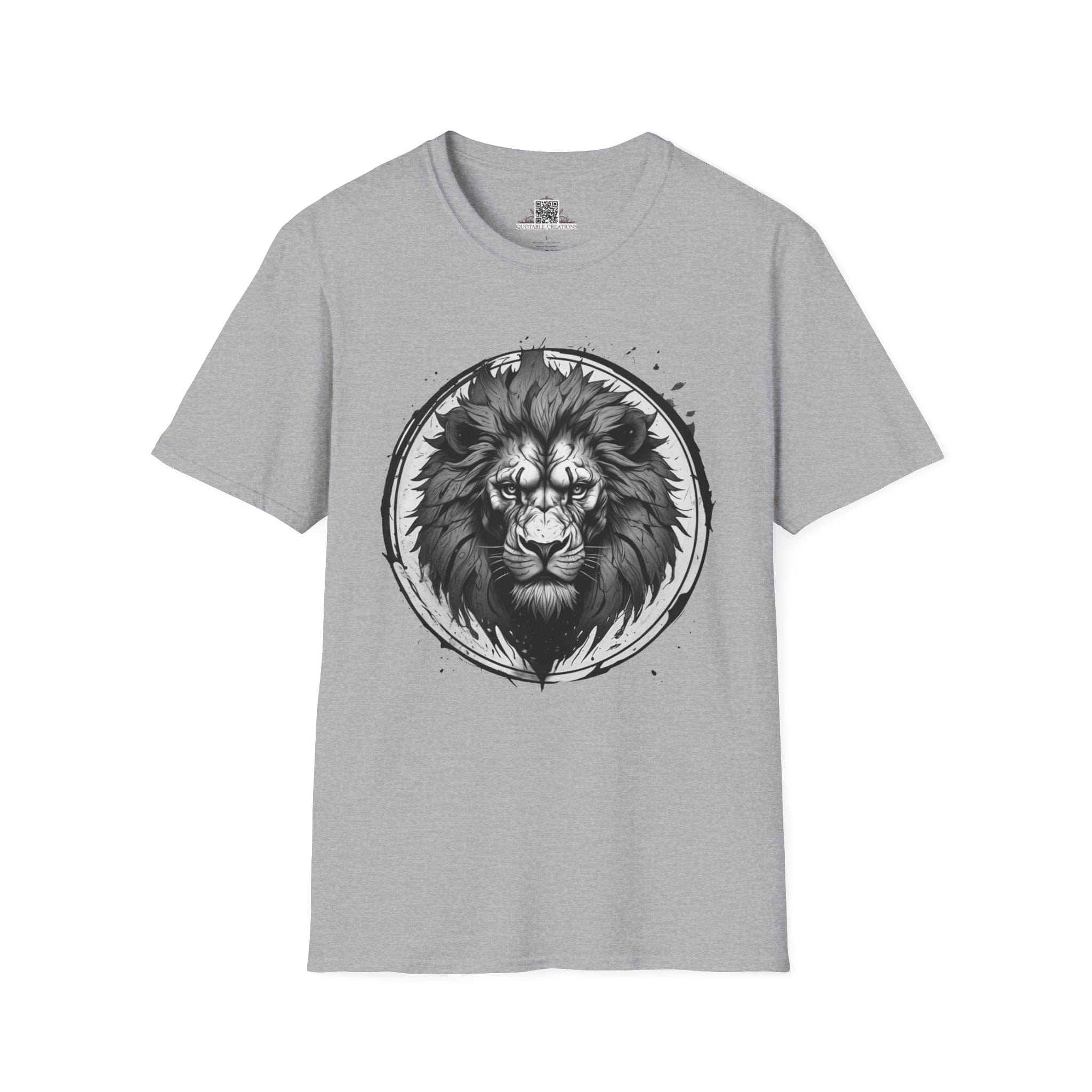 Printify T-Shirt XS / Sport Grey Lion Stare Wild Power - T-Shirt