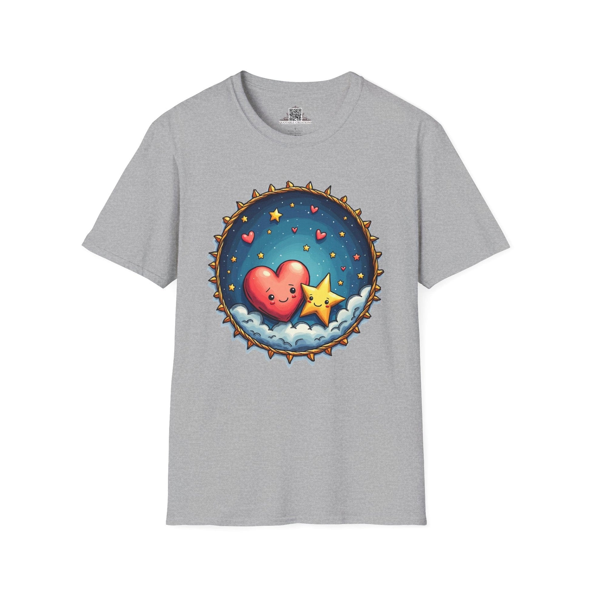 Printify T-Shirt XS / Sport Grey Sparks of Love - Love & Fun T-Shirt