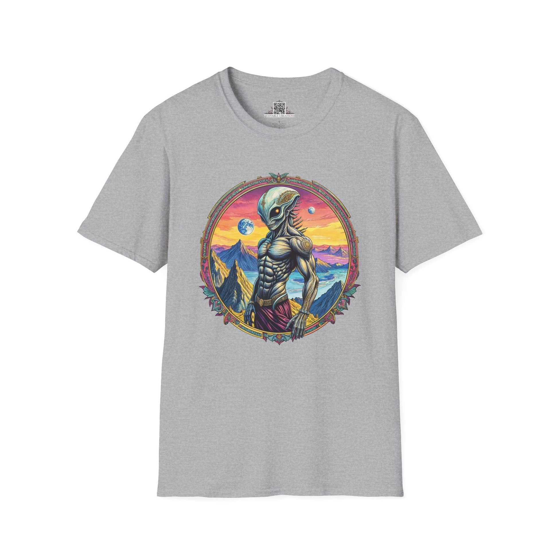 Printify T-Shirt XS / Sport Grey T-Shirt - Adventures Beyond the Stars Await - Let’s Blast Off - Alien & Space