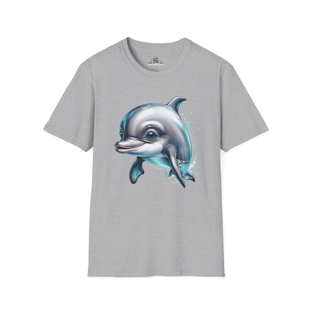 Printify T-Shirt XS / Sport Grey T-Shirt - Baby Dolphin - Hyper Cute