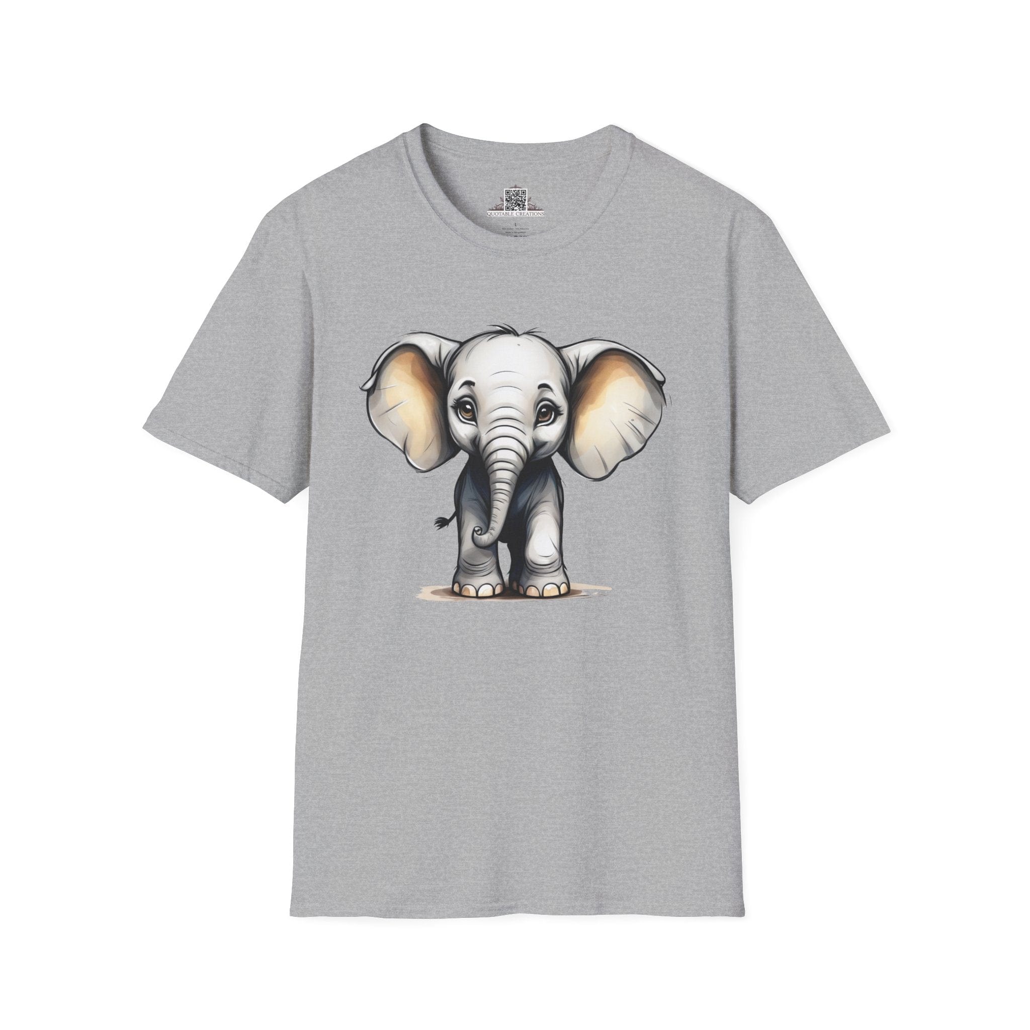 Printify T-Shirt XS / Sport Grey T-Shirt - Baby Elephant - Hyper Cute