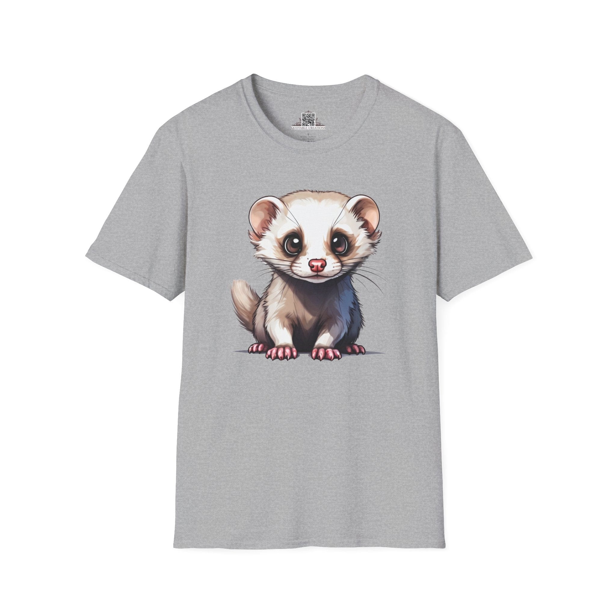 Printify T-Shirt XS / Sport Grey T-Shirt - Baby Ferret - Hyper Cute