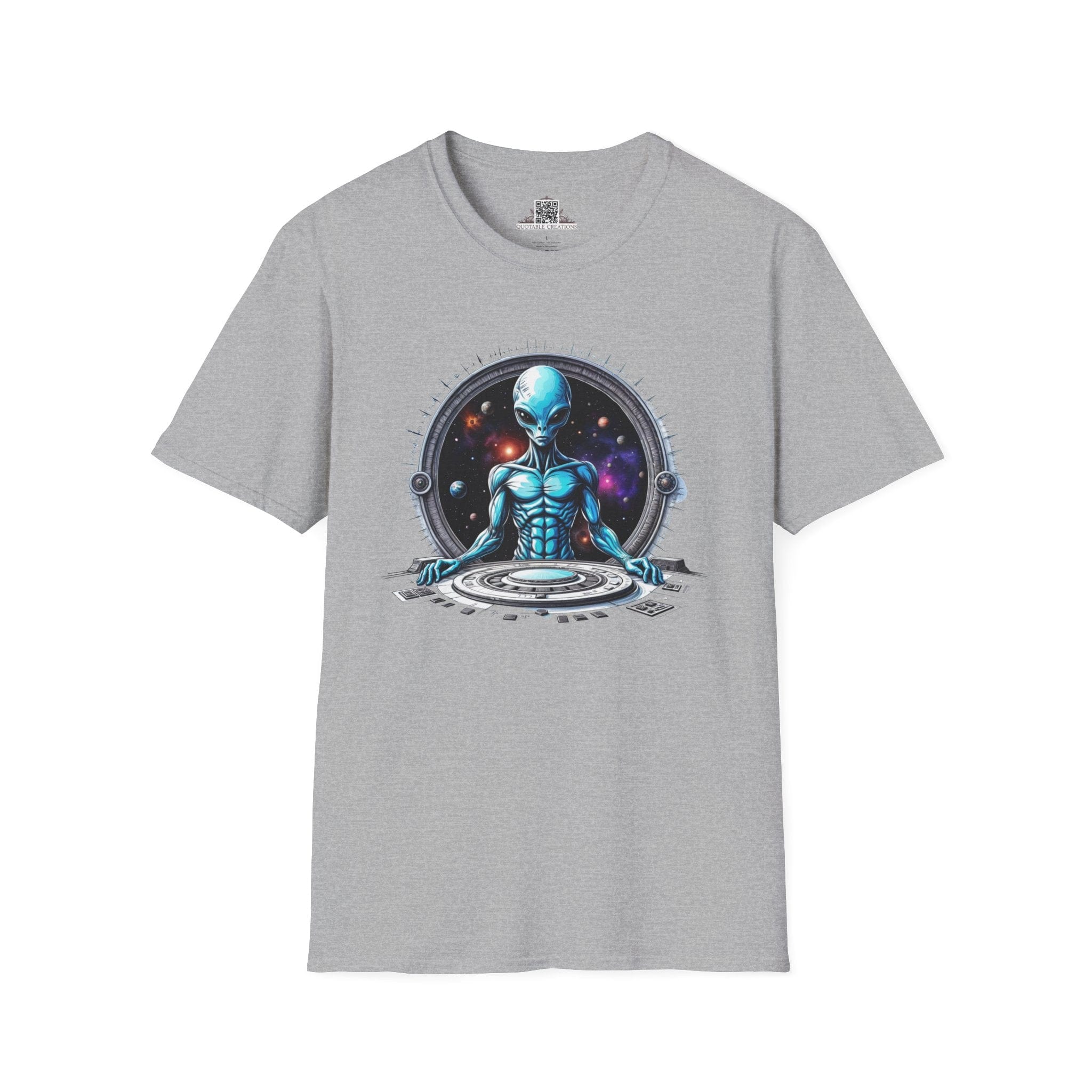 Printify T-Shirt XS / Sport Grey T-Shirt - Galactic Traveler Ready for Cosmic Adventures! - Alien & Space