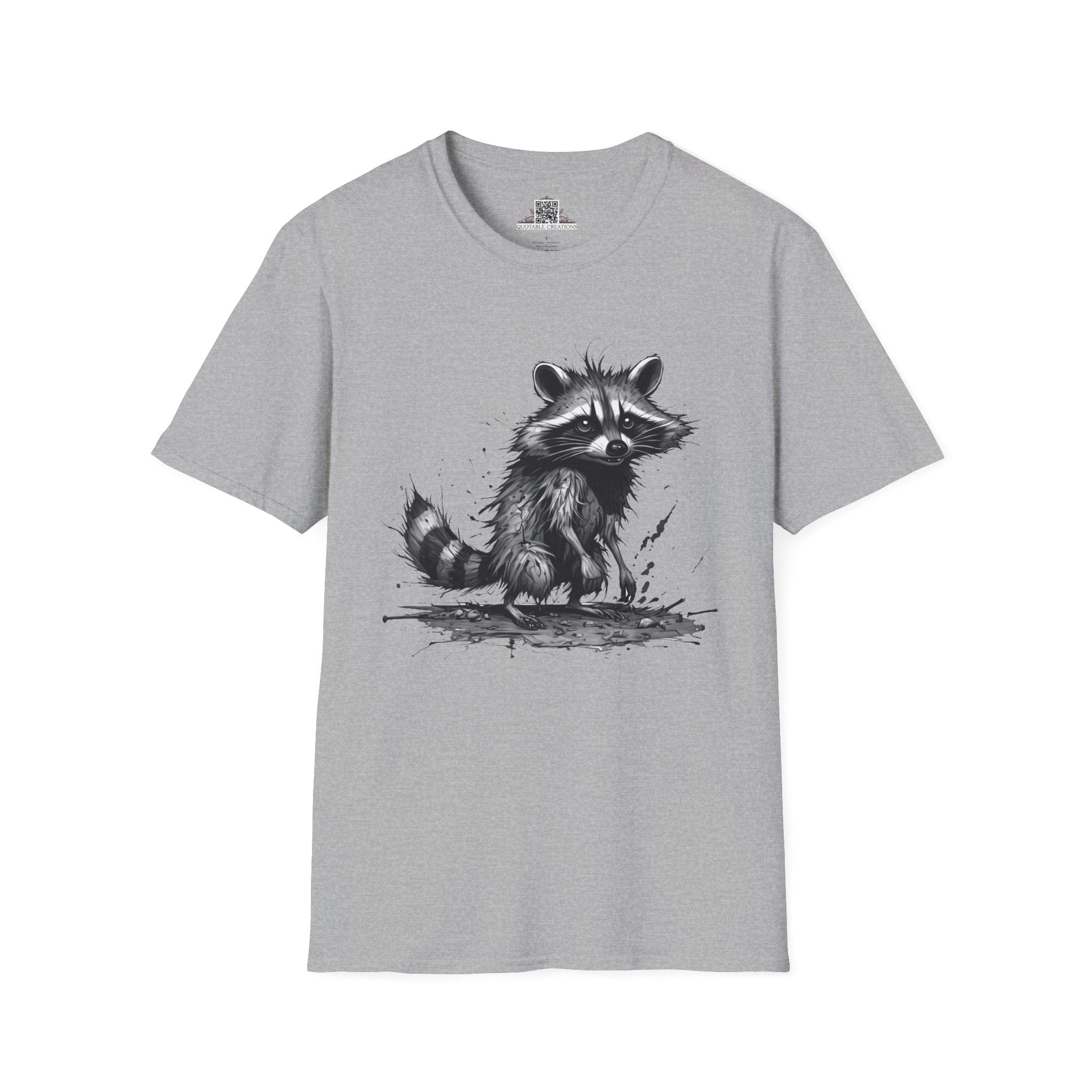 Printify T-Shirt XS / Sport Grey T-Shirt - I'm Fine Raccoon - Everything's Fine