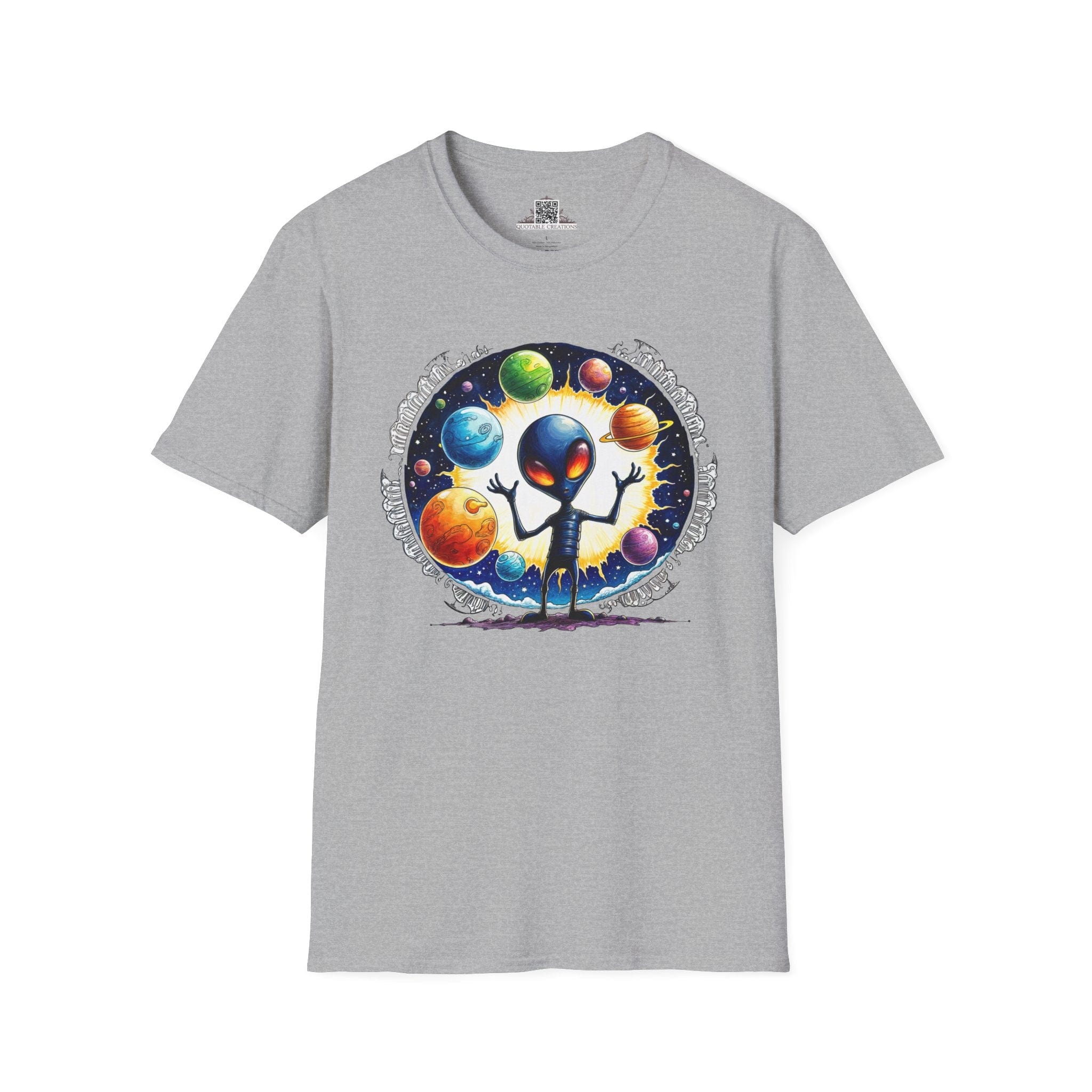 Printify T-Shirt XS / Sport Grey T-Shirt - Out of This World Fun is Just a Star Jump Away! - Alien & Space